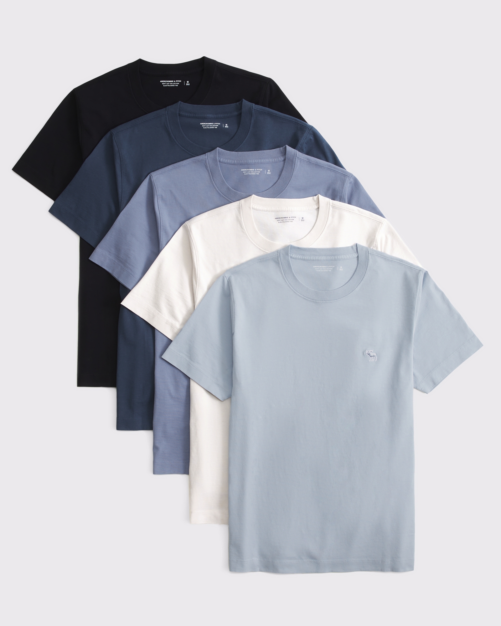 Men's 5-Pack Slim Polished Icon Tees | Men's Tops | Abercrombie.com