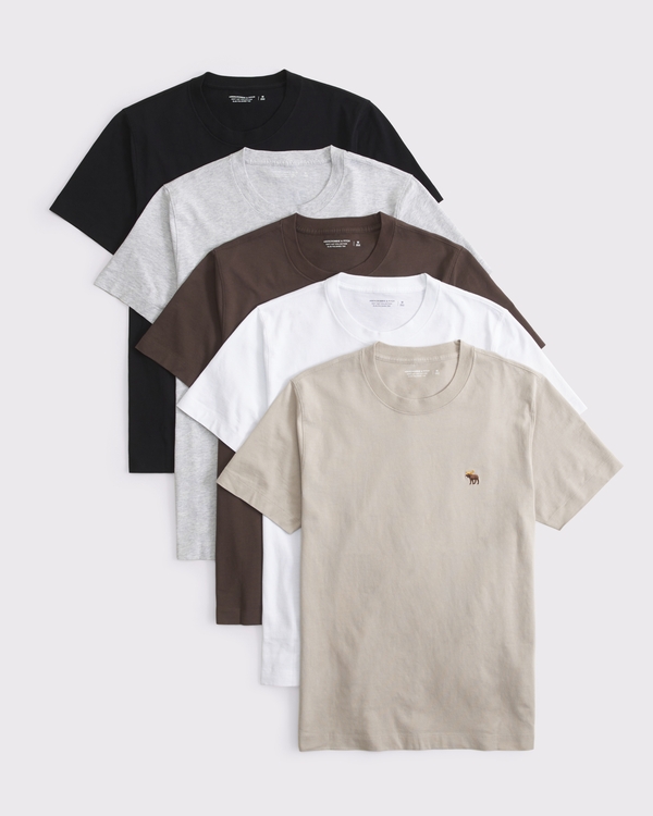 5-Pack Polished Signature Icon Tees, Light Brown Multipack view 1