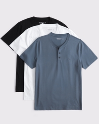 3-Pack Slim Polished Icon Henley Tees