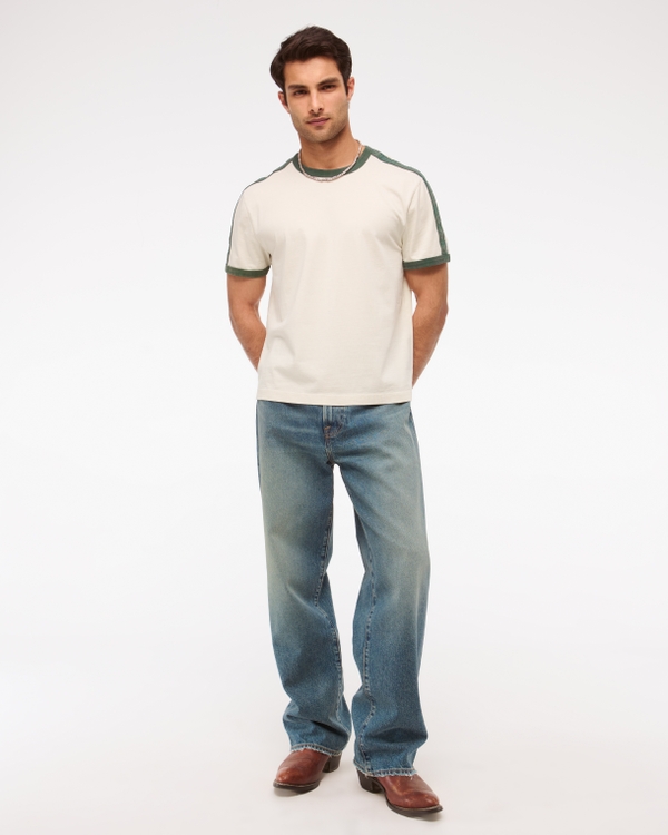 Classic Polished Cropped Tee, Warm Beige view 2