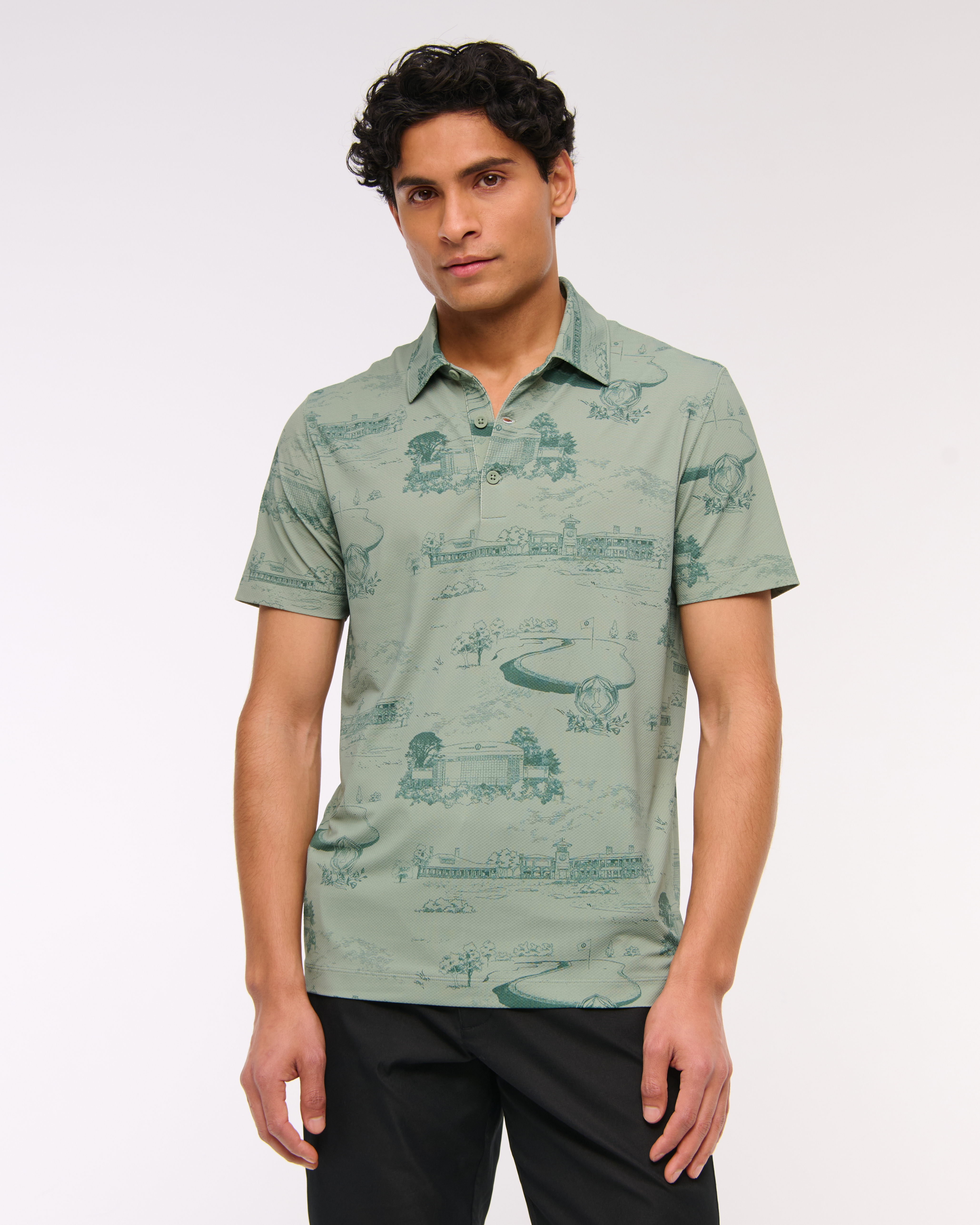 Abercrombie & Fitch Memorial Tournament Performance Polo In Green