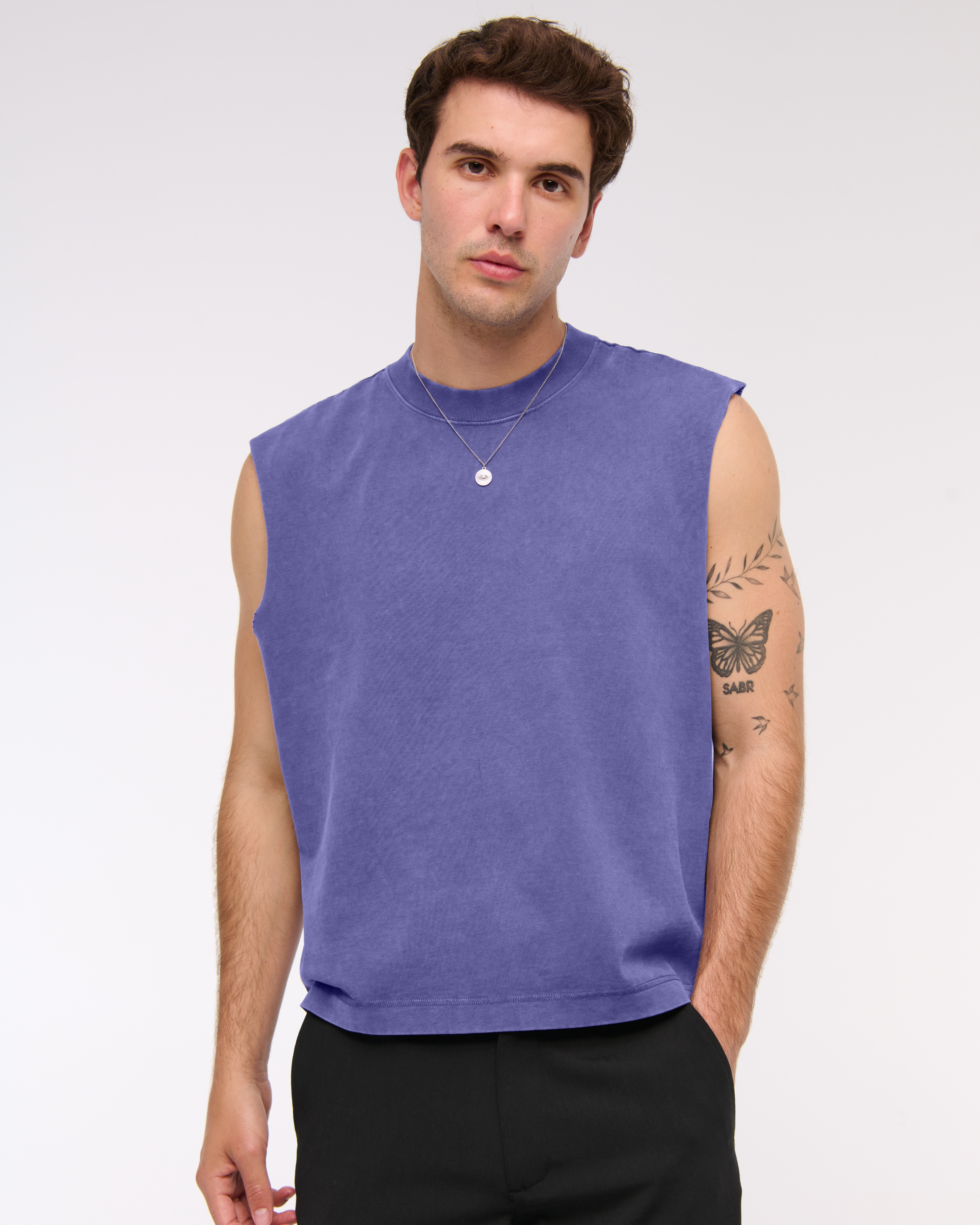 Abercrombie & Fitch Premium Heavyweight Tank In Blue