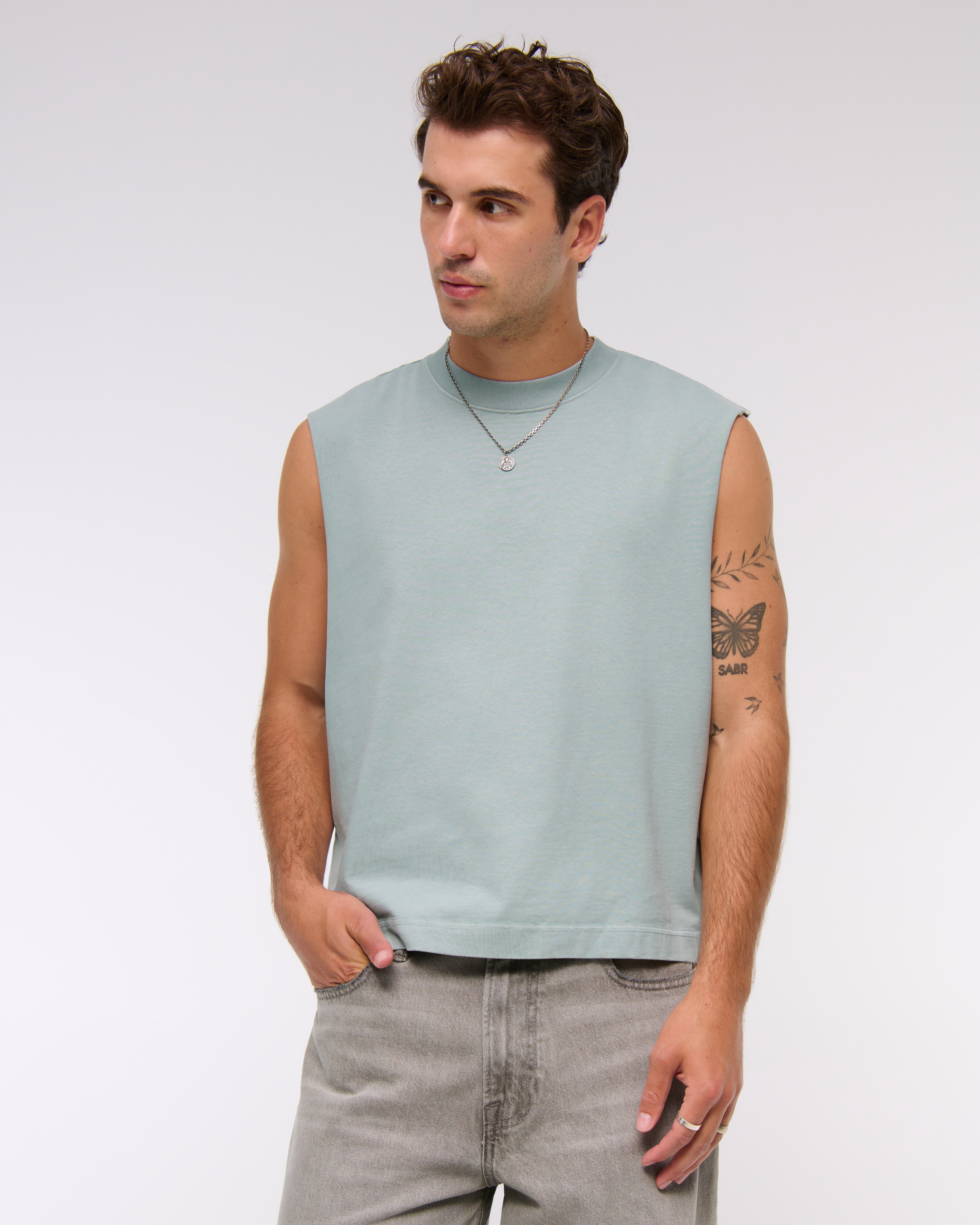 Abercrombie & Fitch Premium Heavyweight Tank In Green