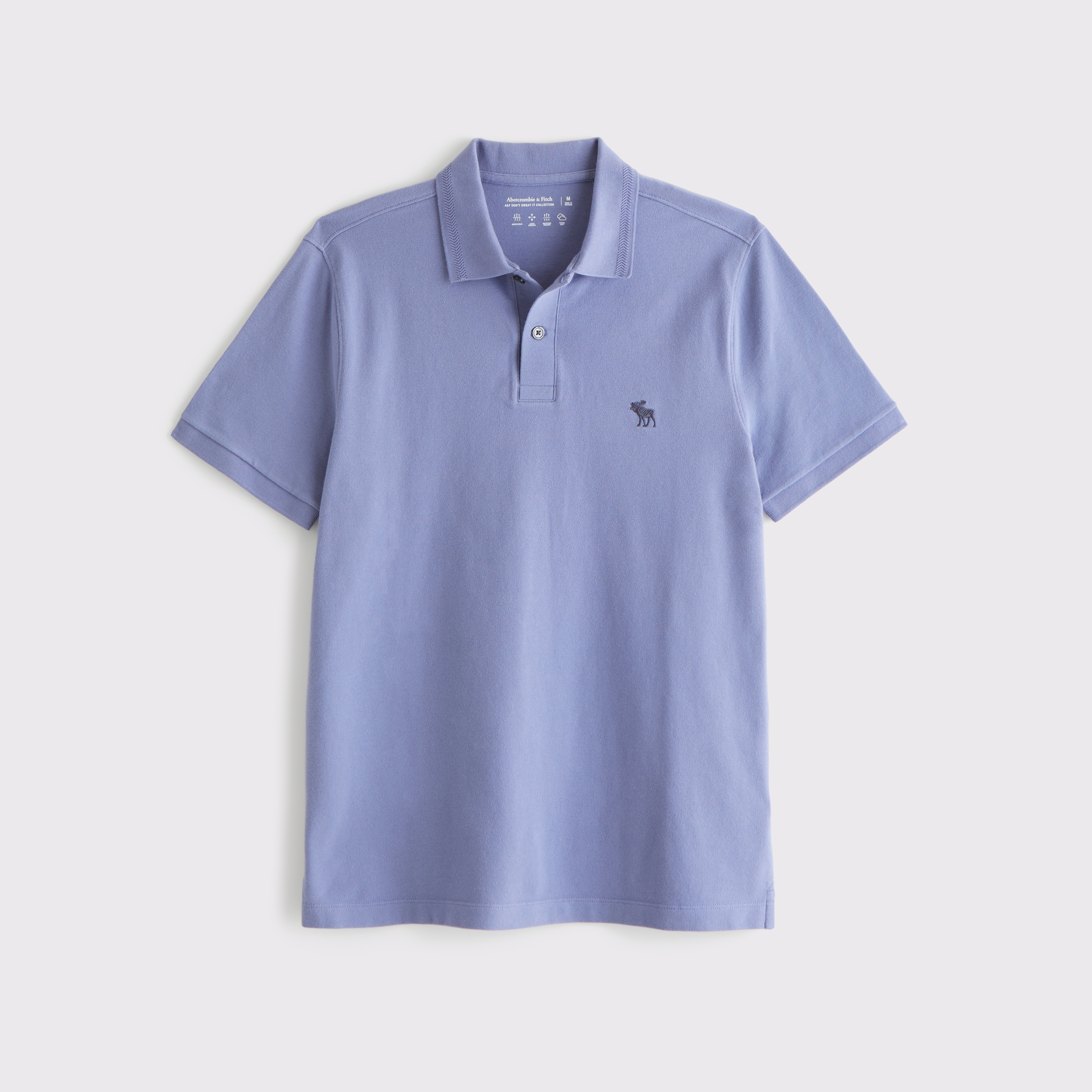 Abercrombie & Fitch Textured Icon Don't Sweat It Polo In Blue