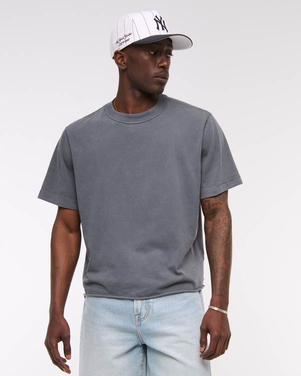Vintage-Inspired Cropped Tee, Navy Wash view 2