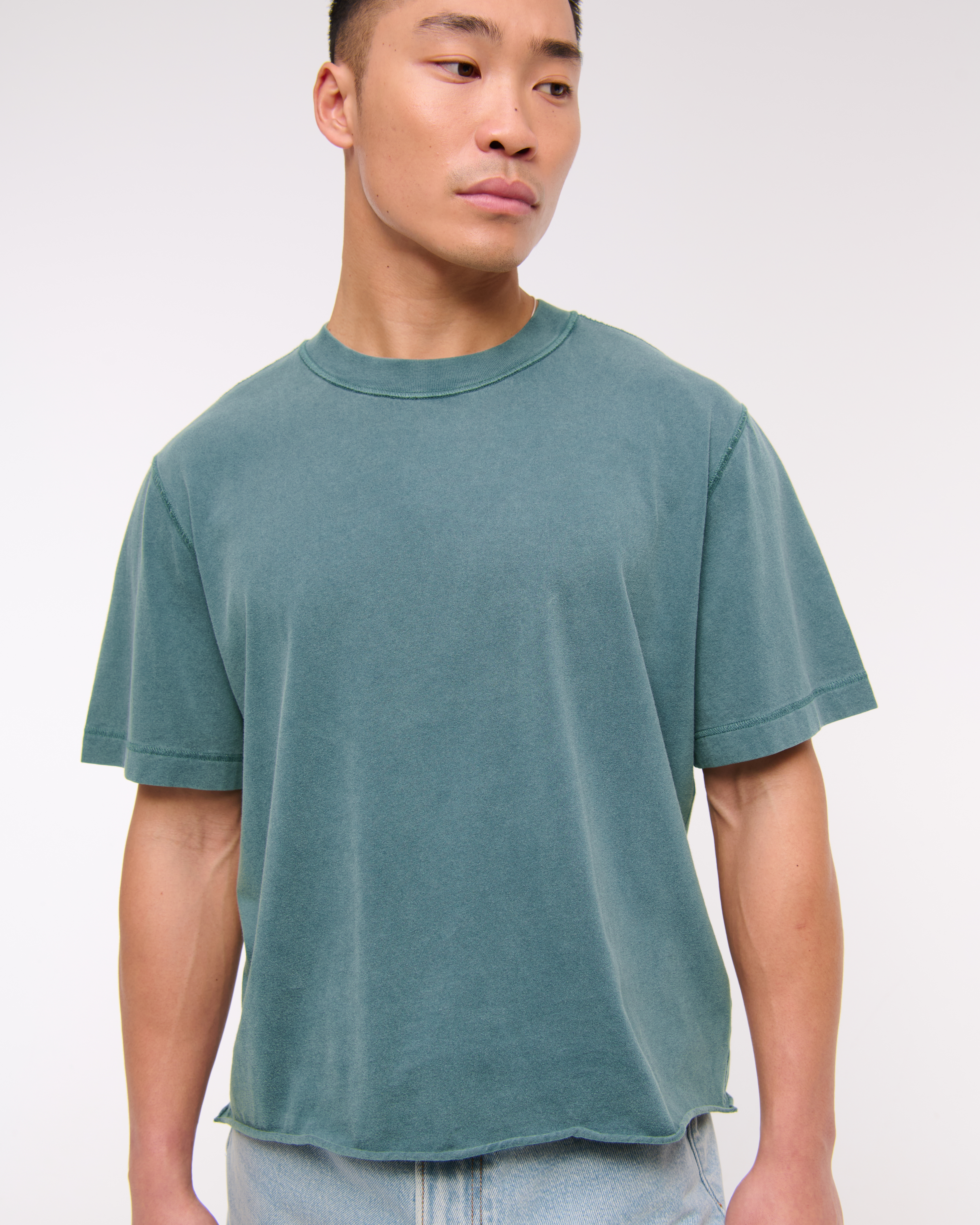 Abercrombie & Fitch Vintage-inspired Cropped Tee In Green
