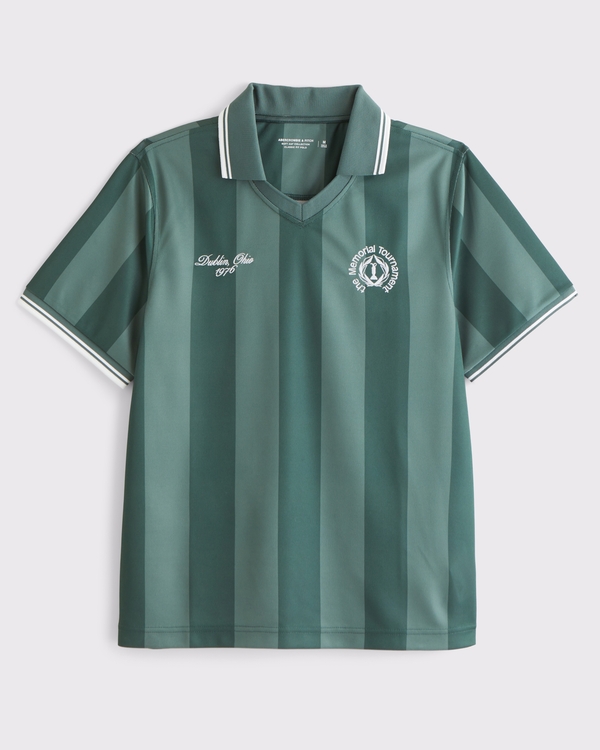 Memorial-Polo im Fußballtrikot-Style, Grün view 1