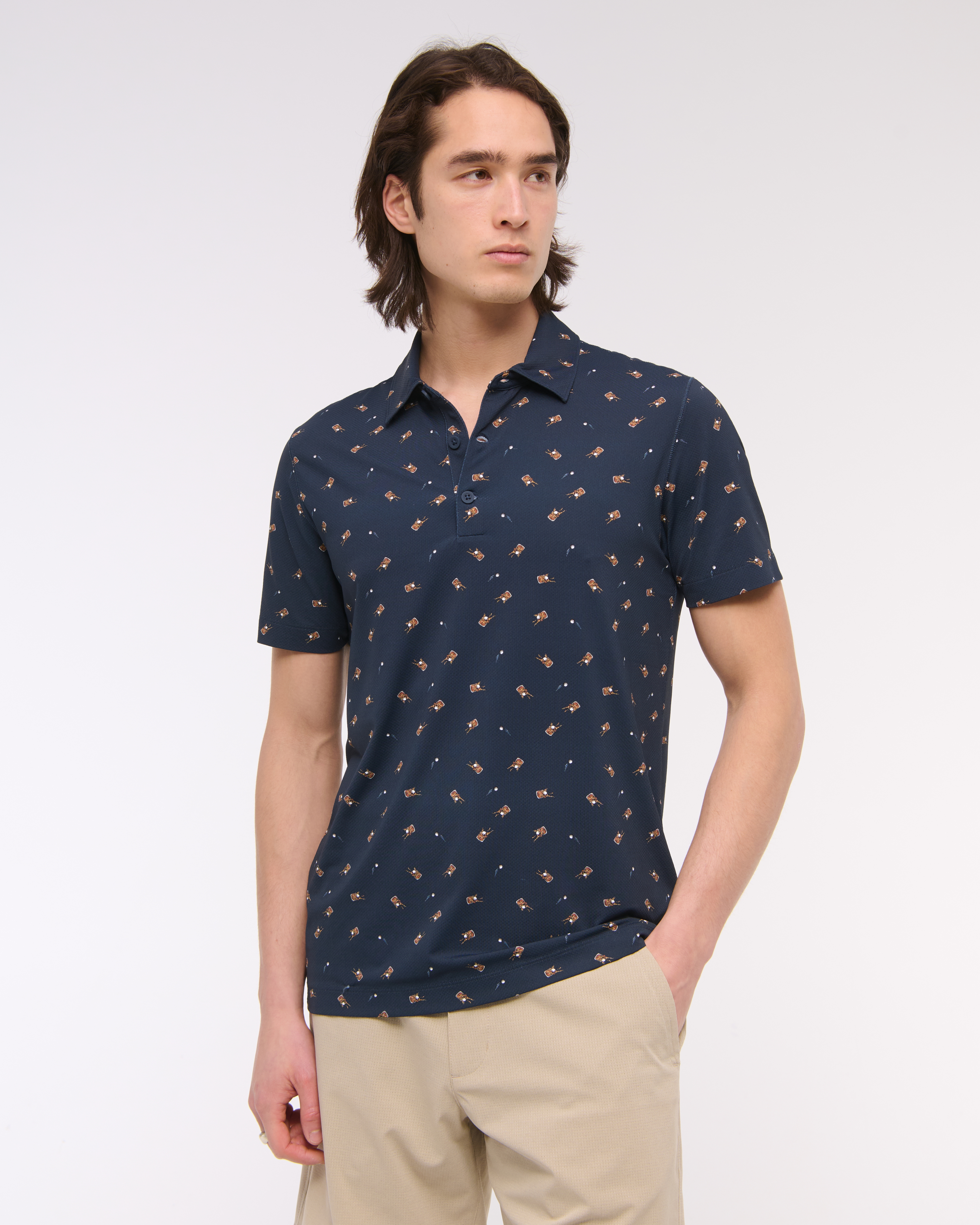 Abercrombie & Fitch Performance Polo In Blue