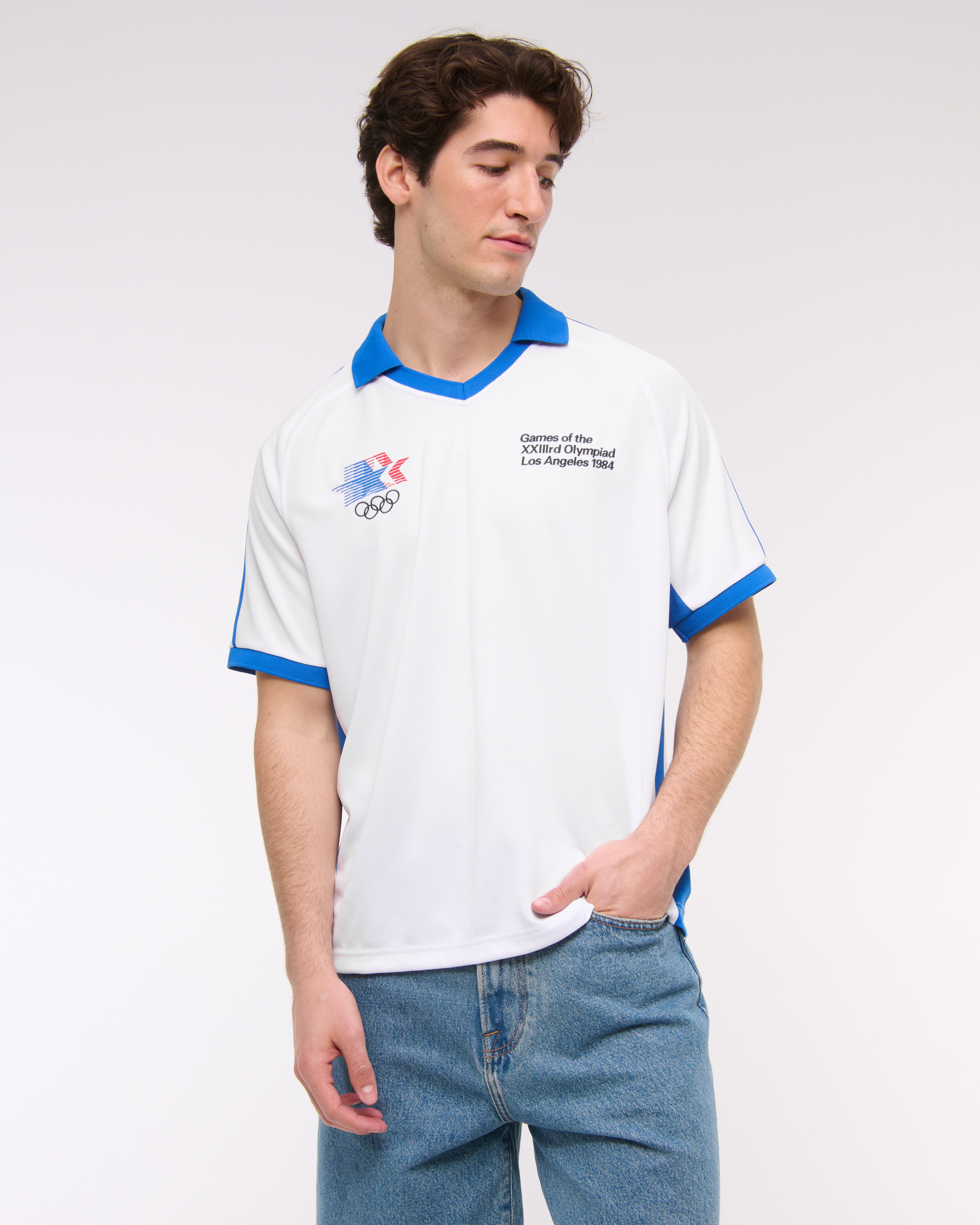 Abercrombie & Fitch Olympics Soccer Jersey-inspired Polo In Blue