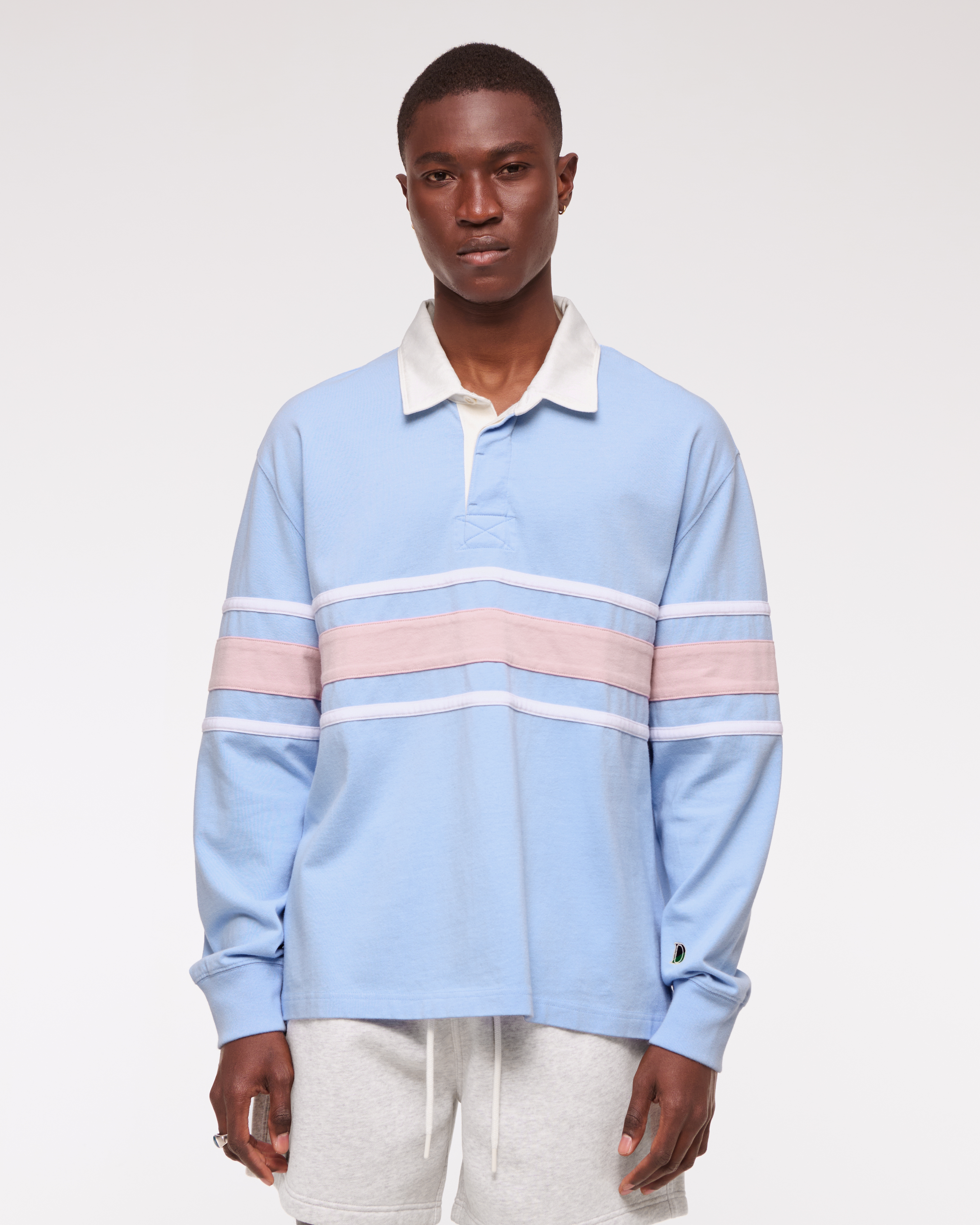 Abercrombie & Fitch Vol. 28 Long-sleeve Danzy Rugby Polo In Blue