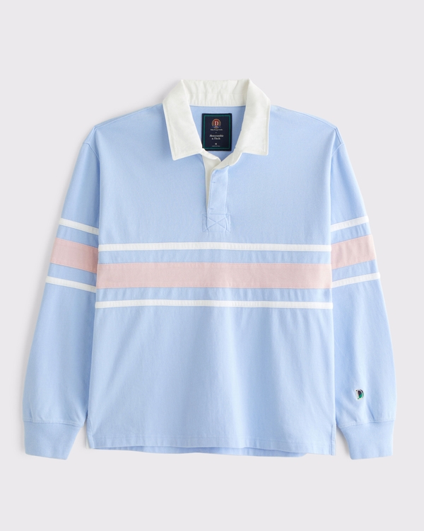 Vol. 28 Long-Sleeve Danzy Rugby Polo, Light Blue view 1