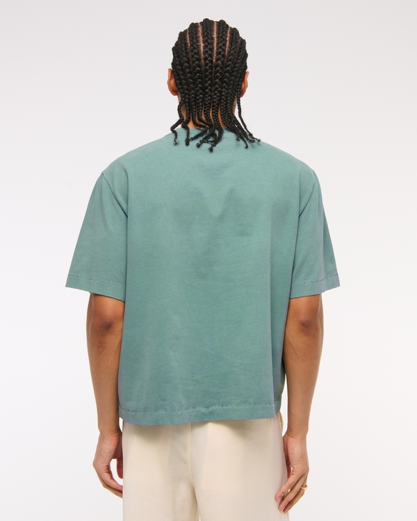 Premium Heavyweight Cropped Tee, Blue Spruce Wash view 2