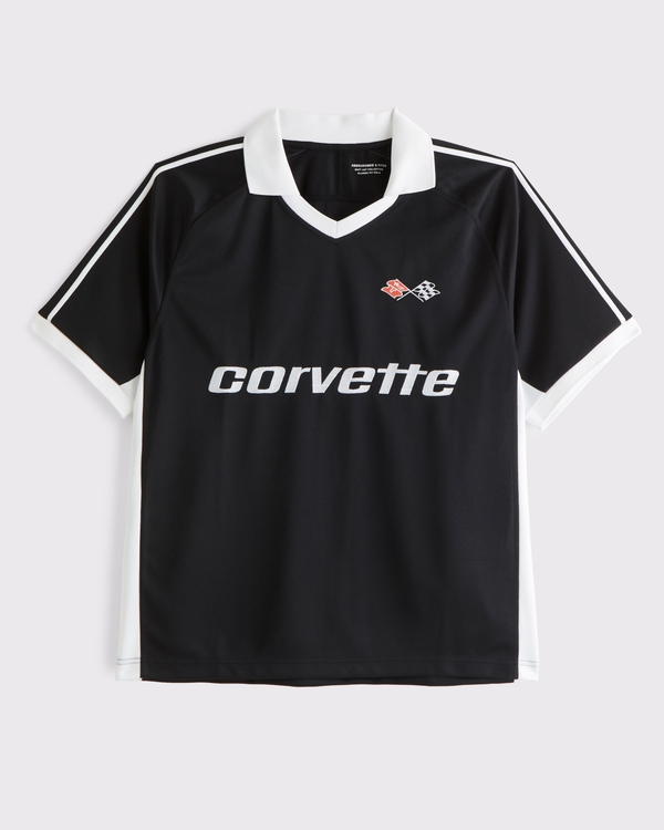 Corvette Soccer Jersey-Inspired Polo, Black view 1