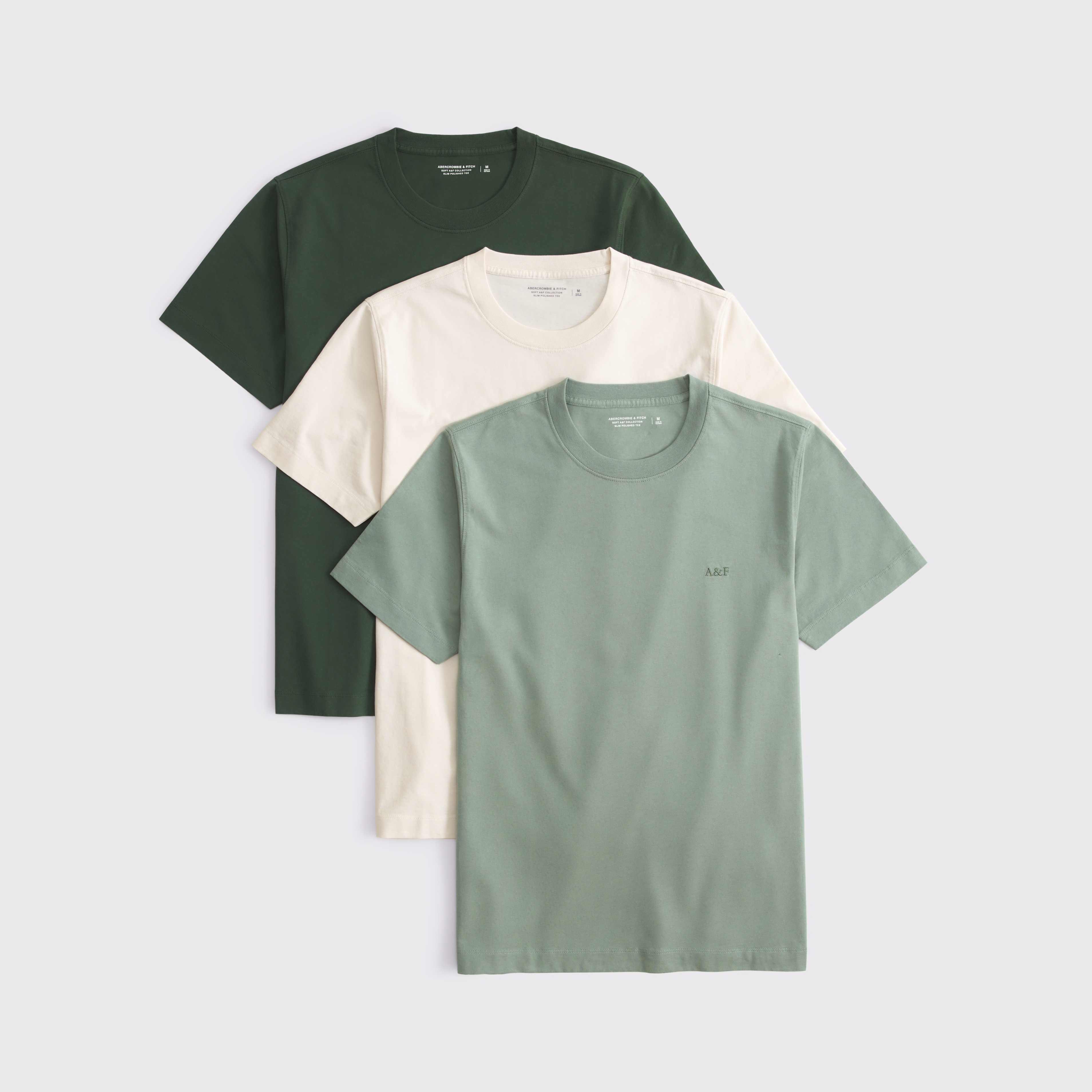 Abercrombie & Fitch 3-pack Slim Polished Logo Tees In Multi