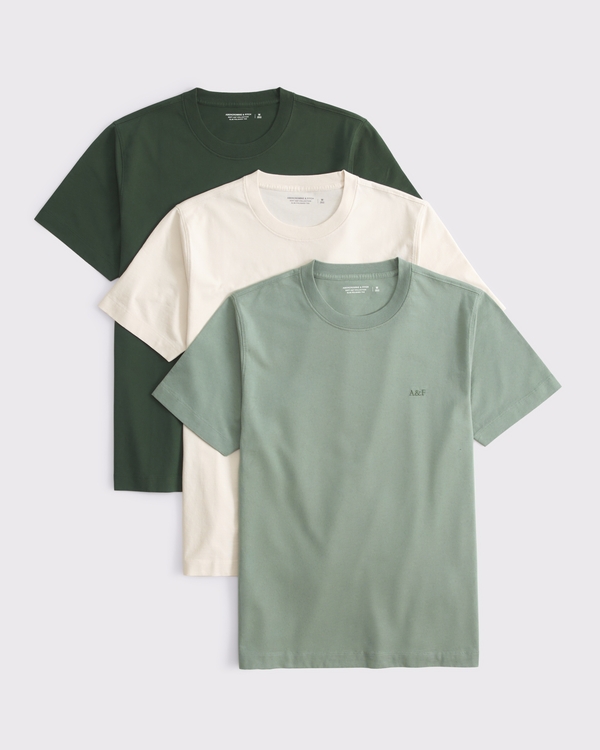 3-Pack Slim Polished Logo Tees, Green Multipack view 1