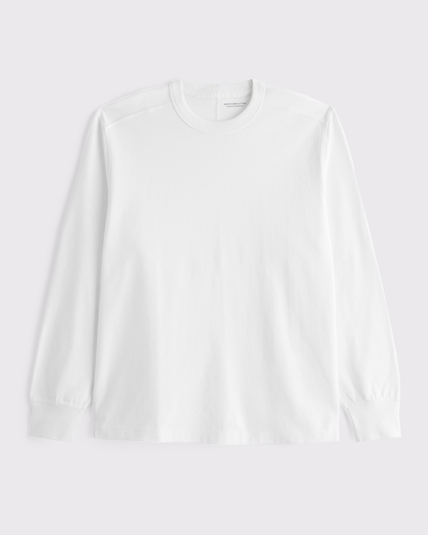 Long-Sleeve Premium Heavyweight Tee, White view 1