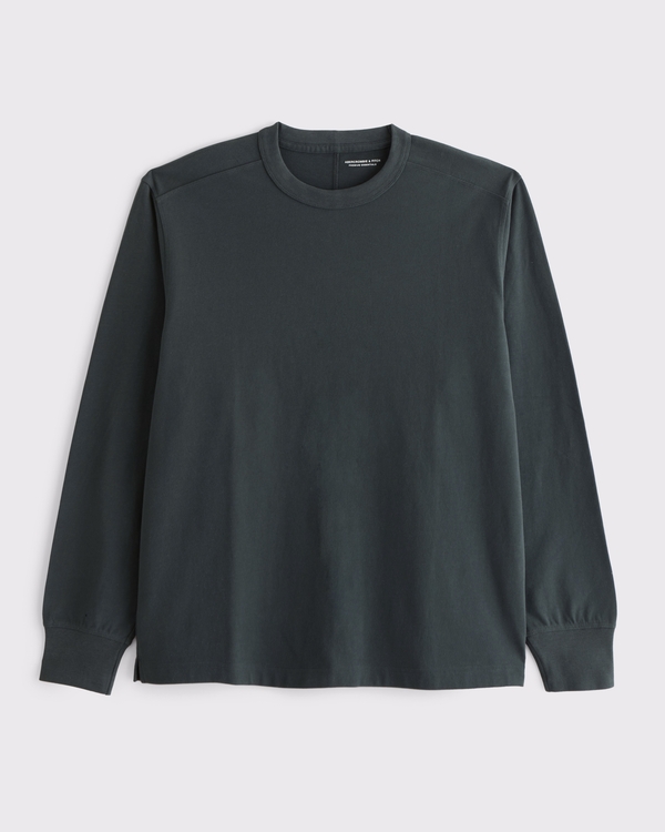 Long-Sleeve Premium Heavyweight Tee, Dark Green view 1