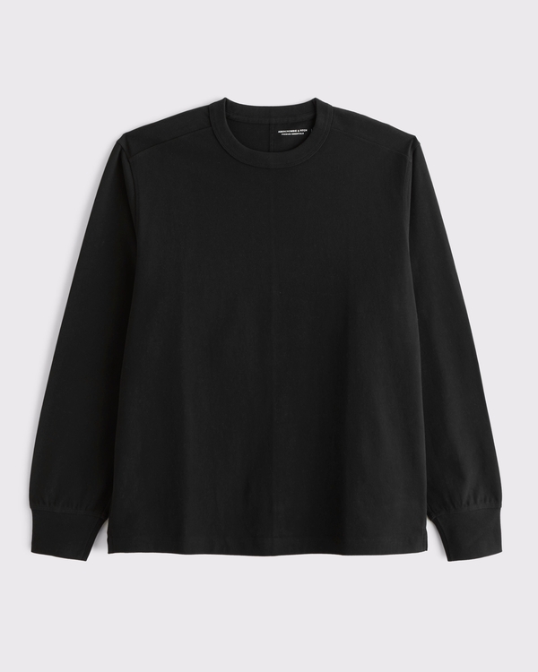 Long-Sleeve Premium Heavyweight Tee, Black view 1