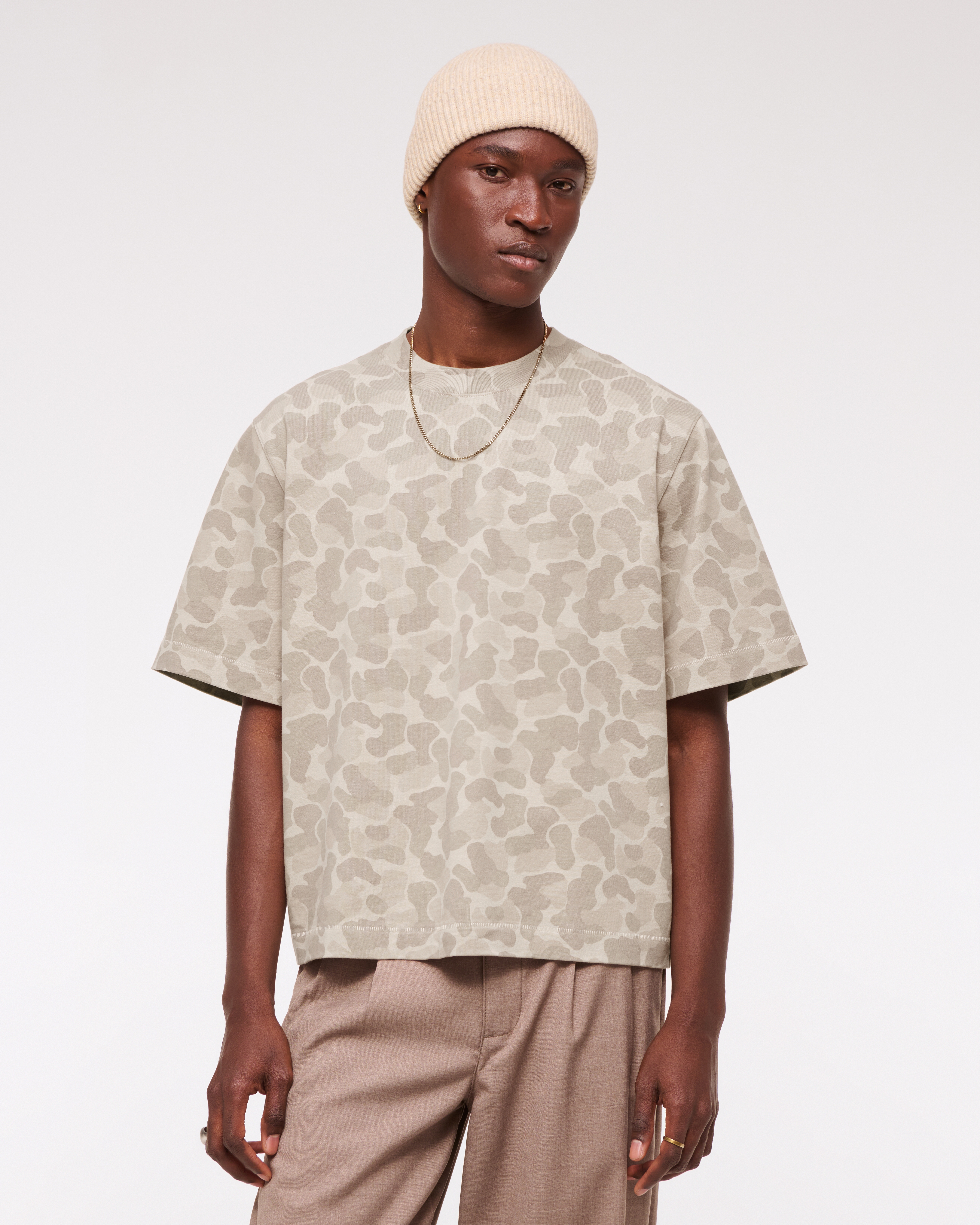 Abercrombie & Fitch Premium Heavyweight Cropped Tee In Multi