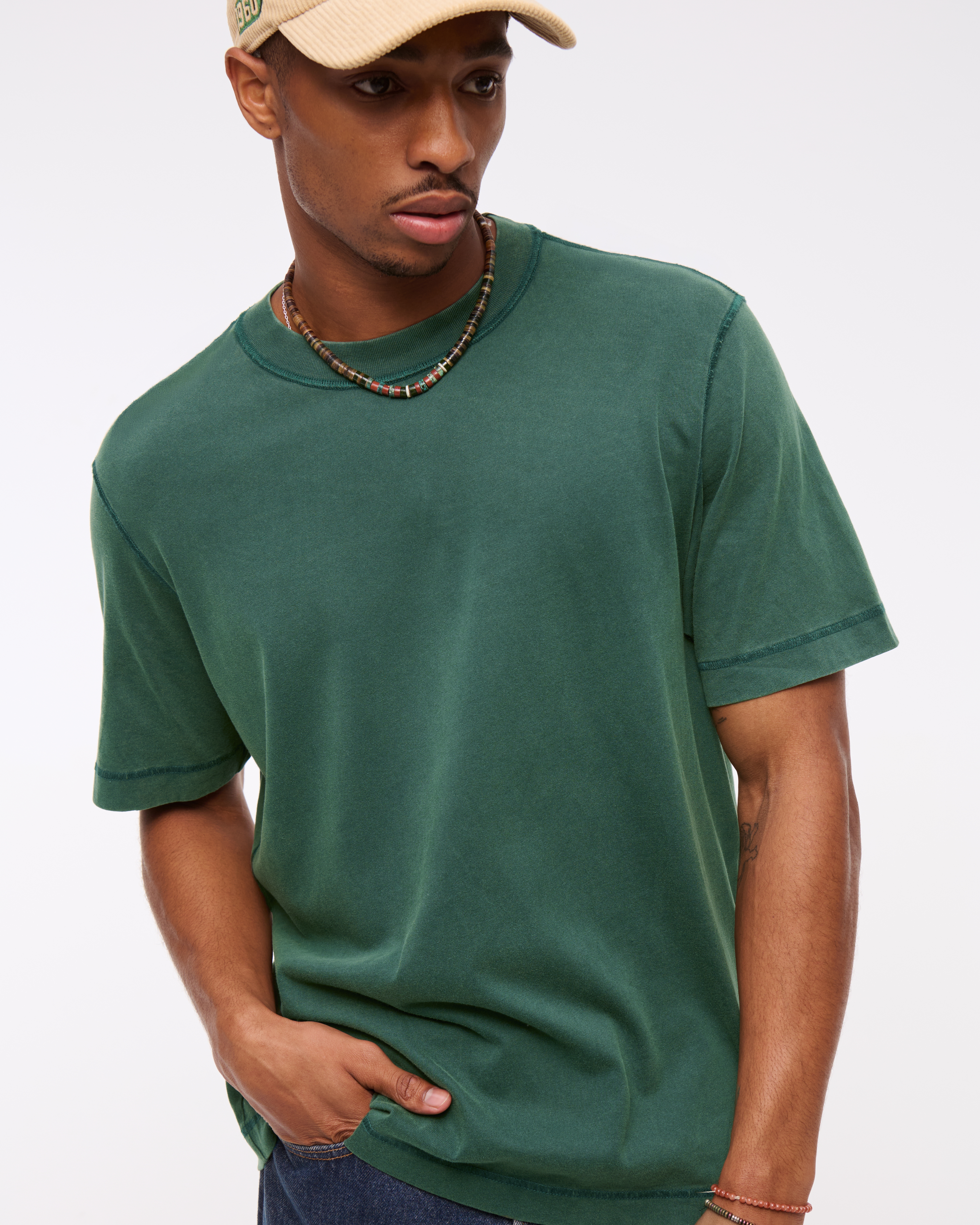 Abercrombie & Fitch Vintage-inspired Tee In Green