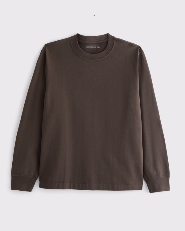 Long-Sleeve Premium Heavyweight 2.0 Tee, Chocolate Brown view 1