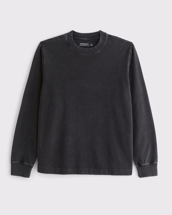 Long-Sleeve Premium Heavyweight 2.0 Tee, Black Wash view 1
