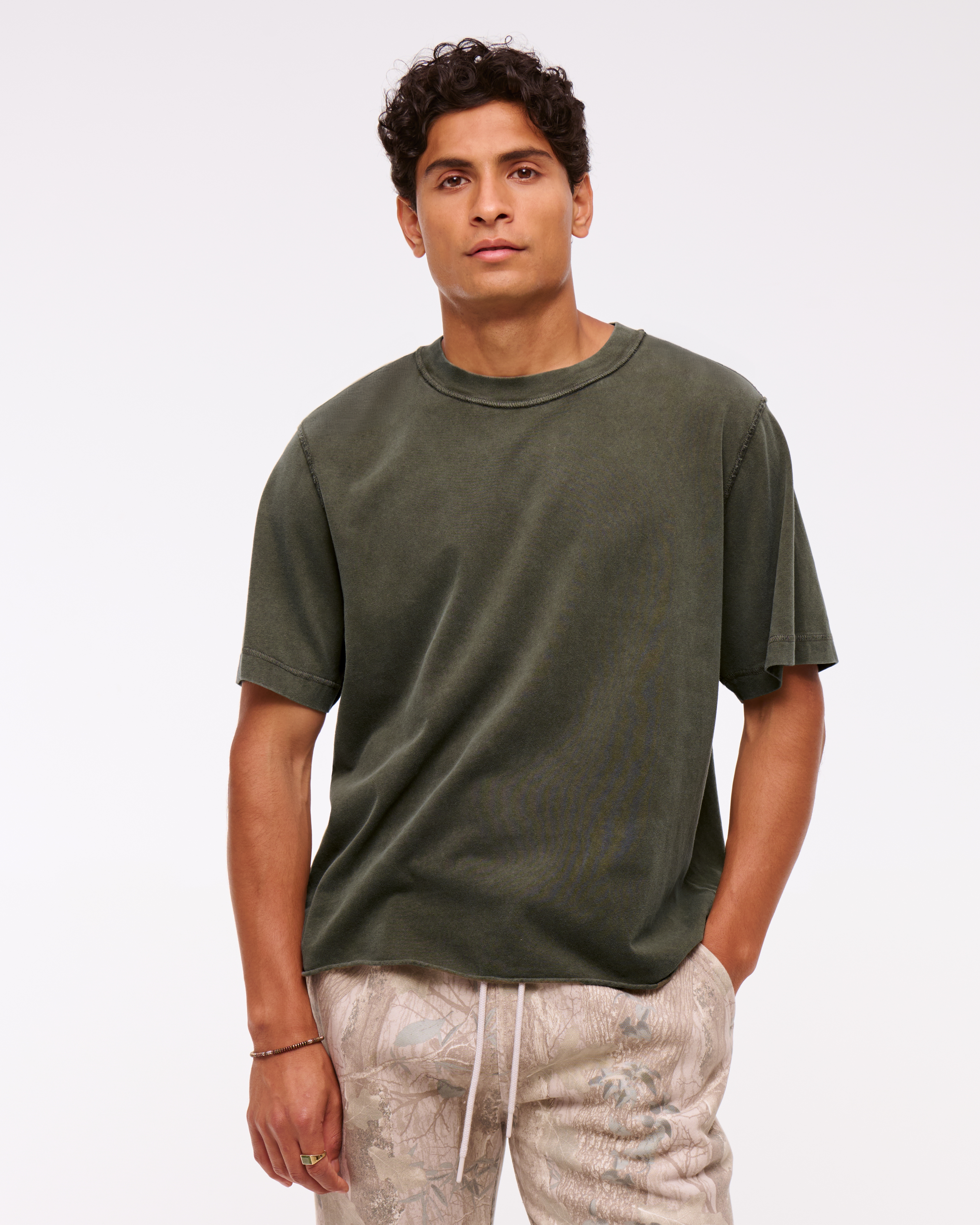 Abercrombie & Fitch Vintage-inspired Cropped Tee In Green