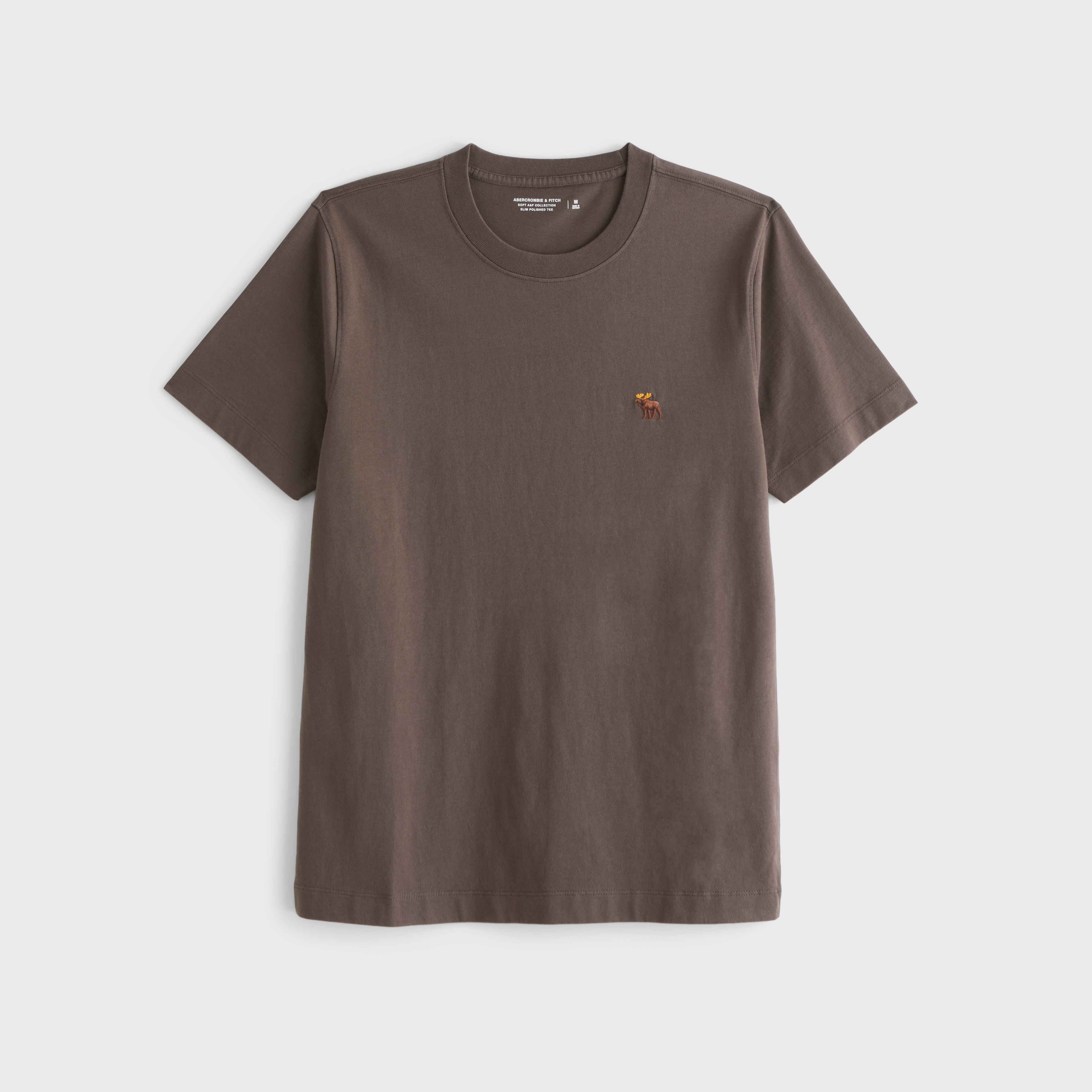 Abercrombie & Fitch Slim Polished Signature Icon Tee In Brown