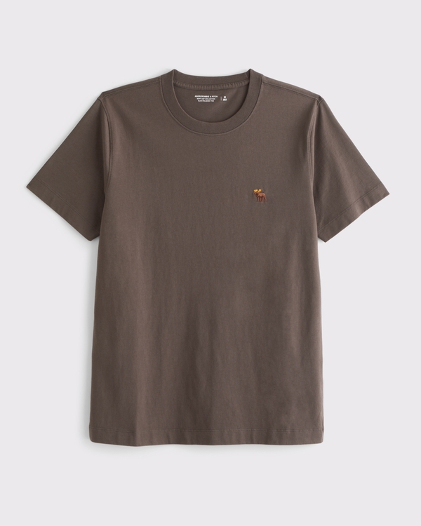 Slim Polished Signature Icon Tee, Chocolate Brown view 1