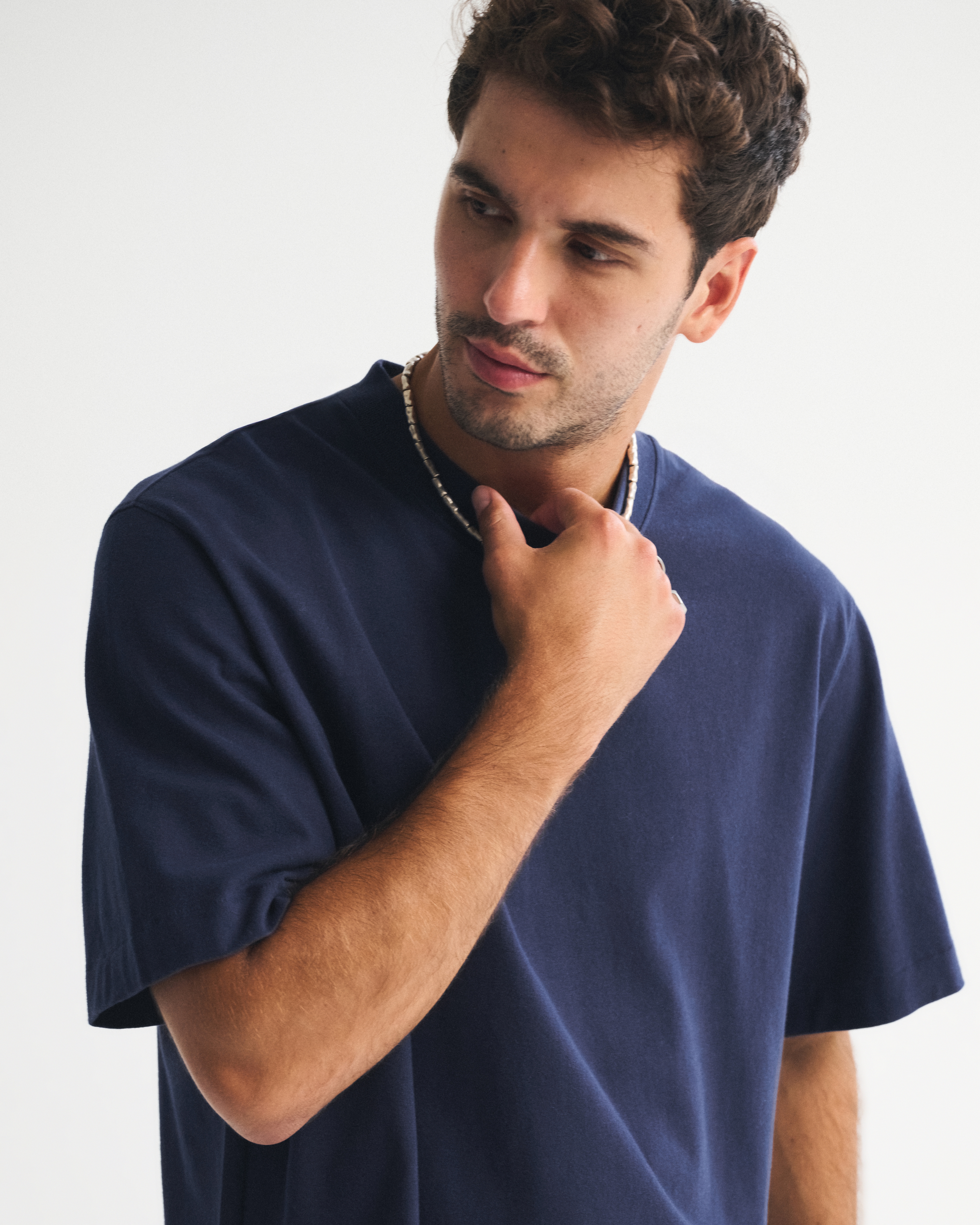 Abercrombie & Fitch Premium Heavyweight Cropped Tee In Blue