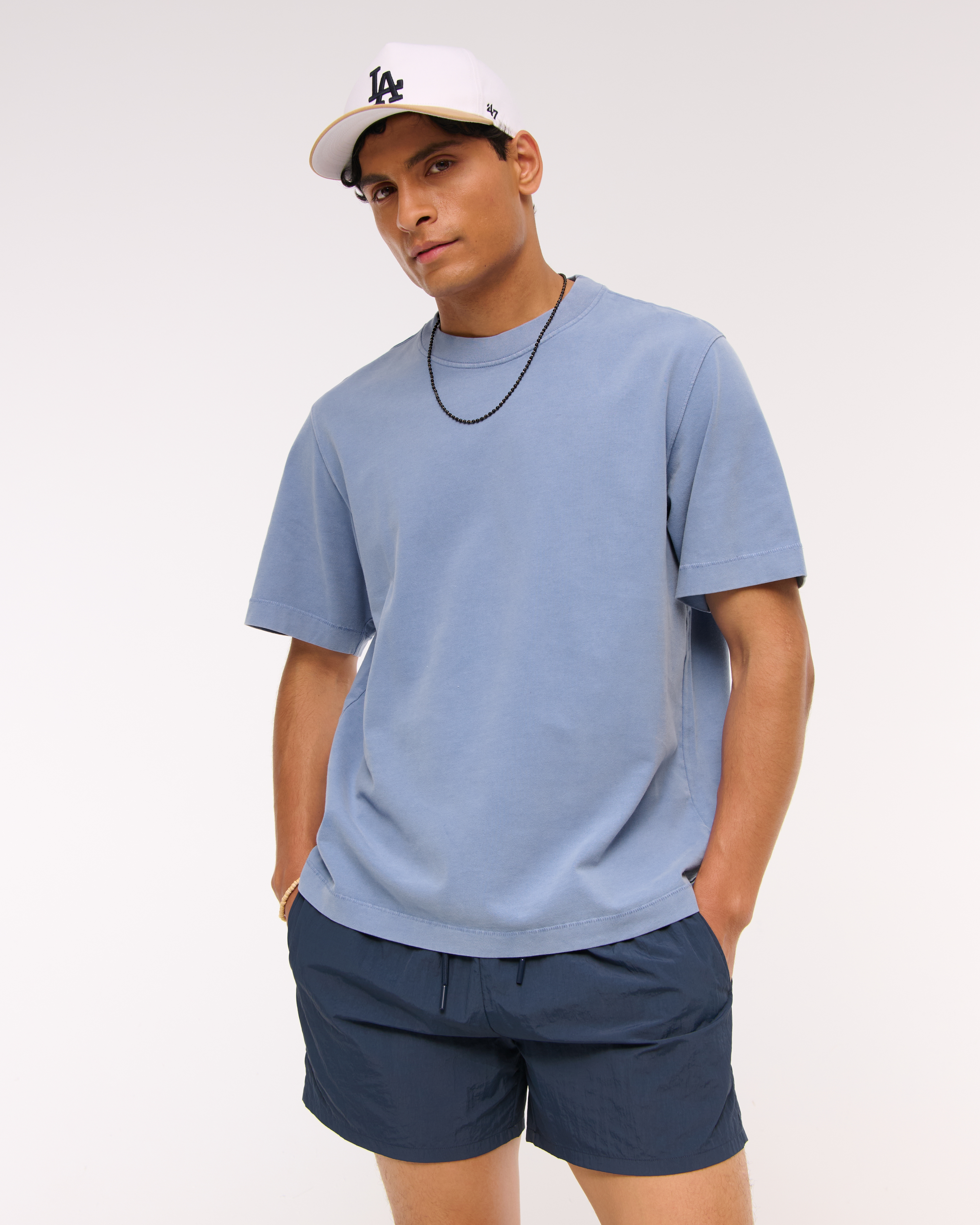 Abercrombie & Fitch Premium Heavyweight 2.0 Tee In Blue