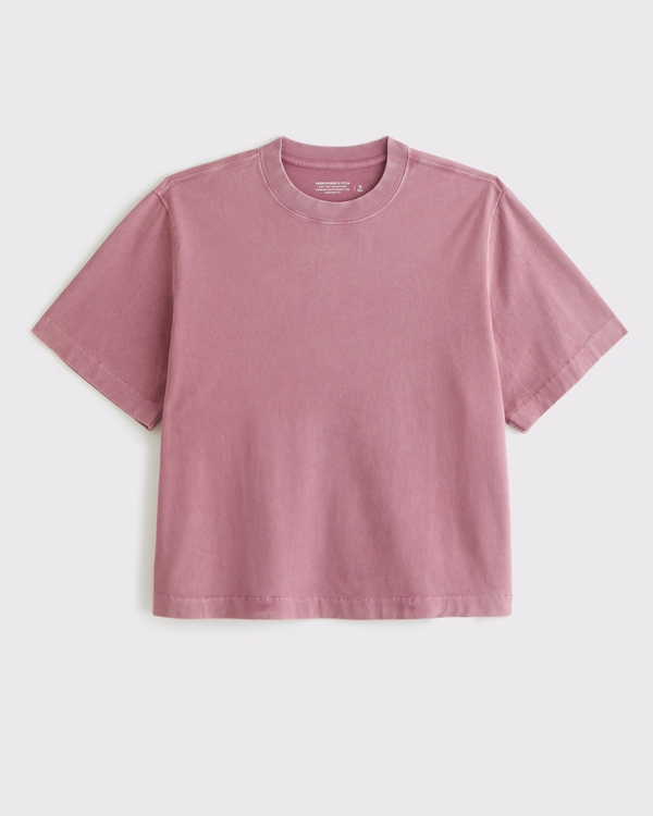 Premium Heavyweight Cropped Tee, Pink Wash view 1