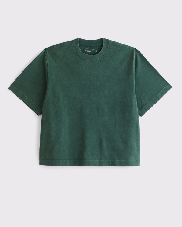 Premium Heavyweight Cropped Tee, Forest Wash view 1