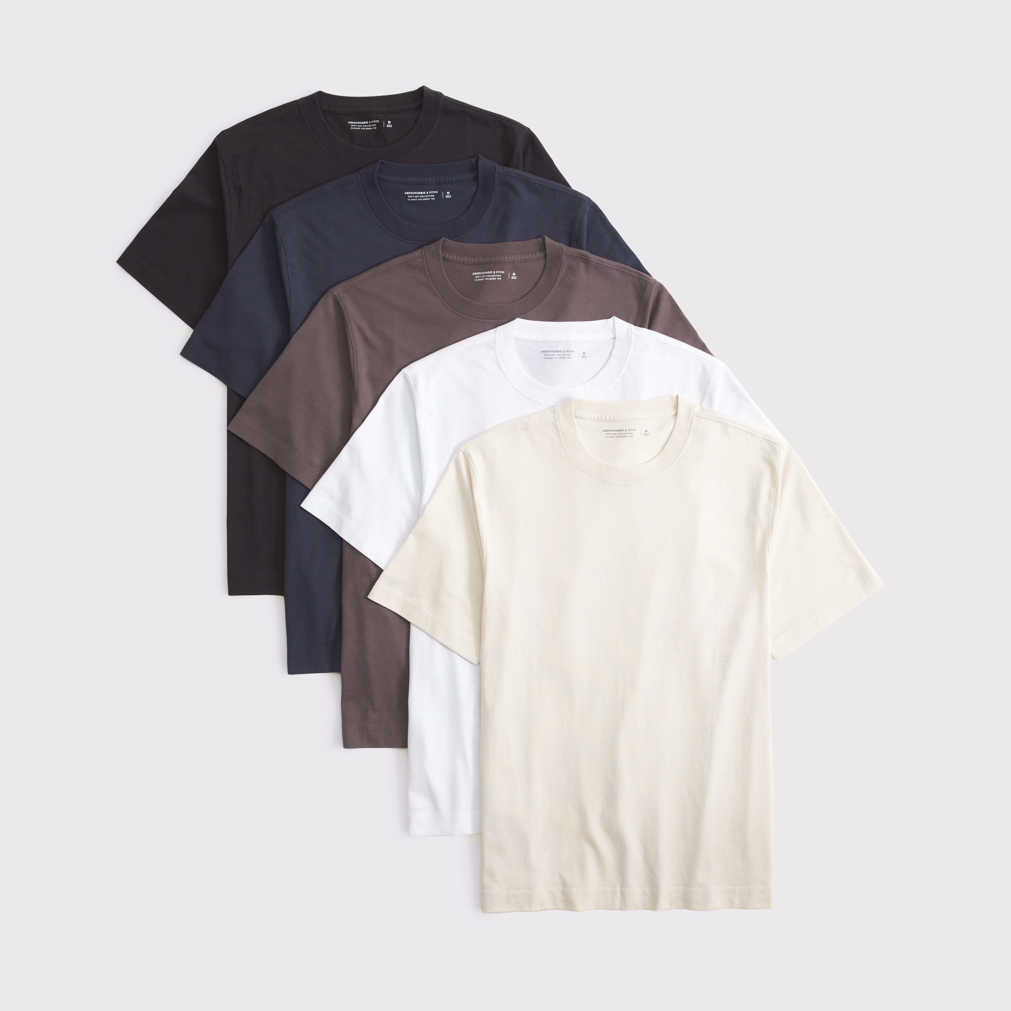 Abercrombie & Fitch 5-pack Classic Polished Tees In Multi