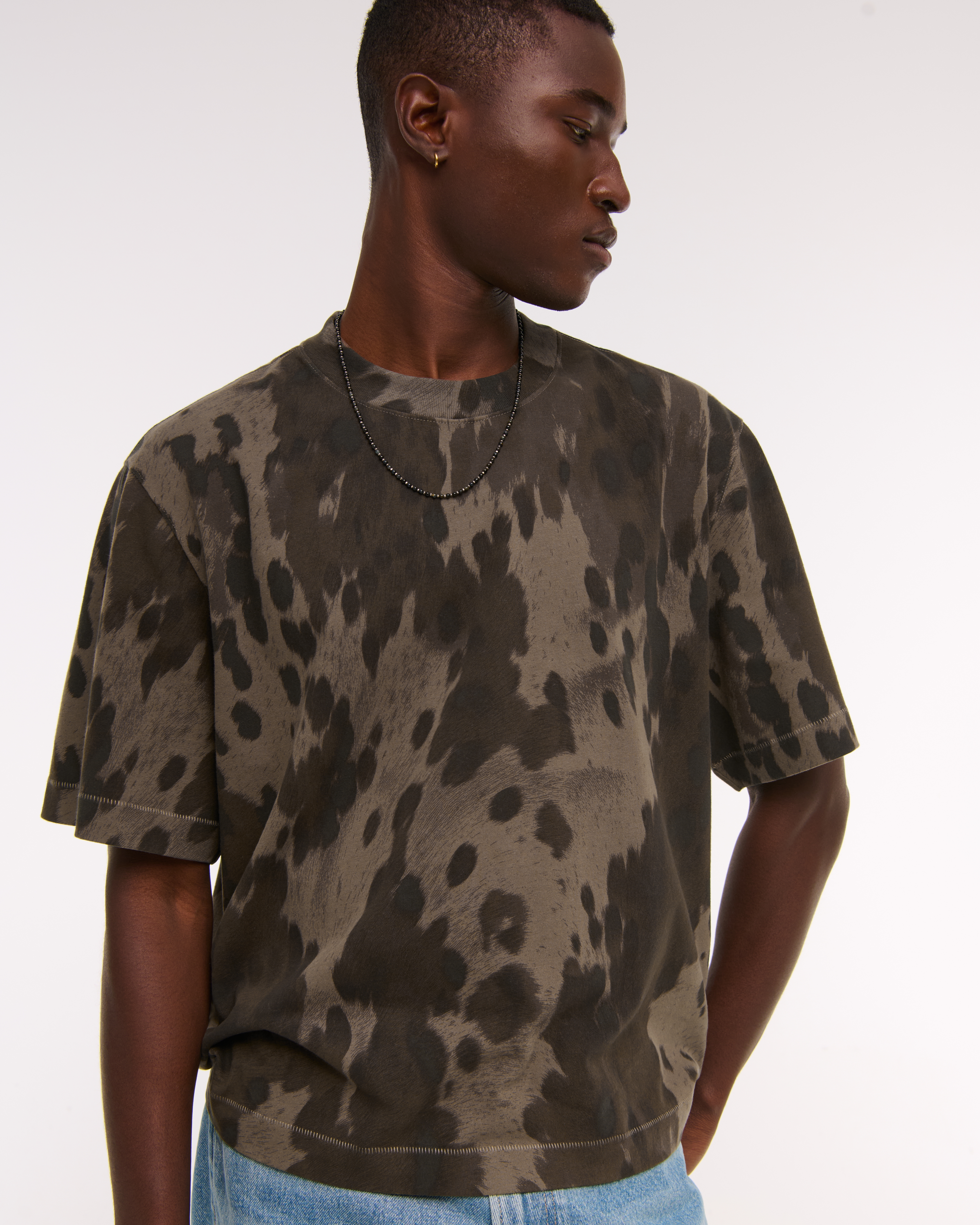 Abercrombie & Fitch Premium Heavyweight Cropped Tee In Multi