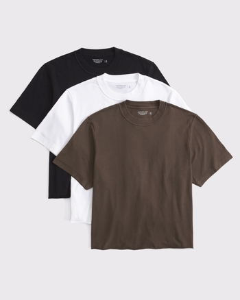Men's 3-Pack Vintage-Inspired Cropped Tees | Men's Tops