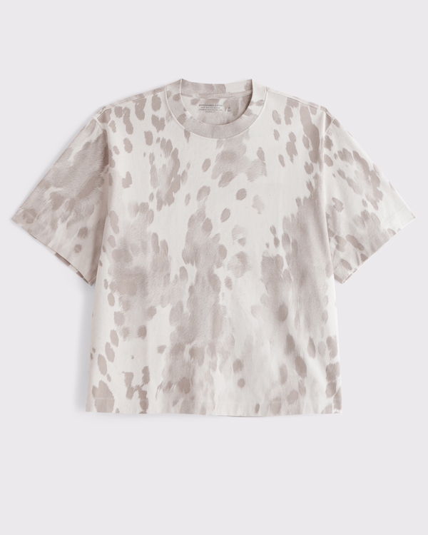 Premium Heavyweight Cropped Tee, Feather Gray Pattern view 2