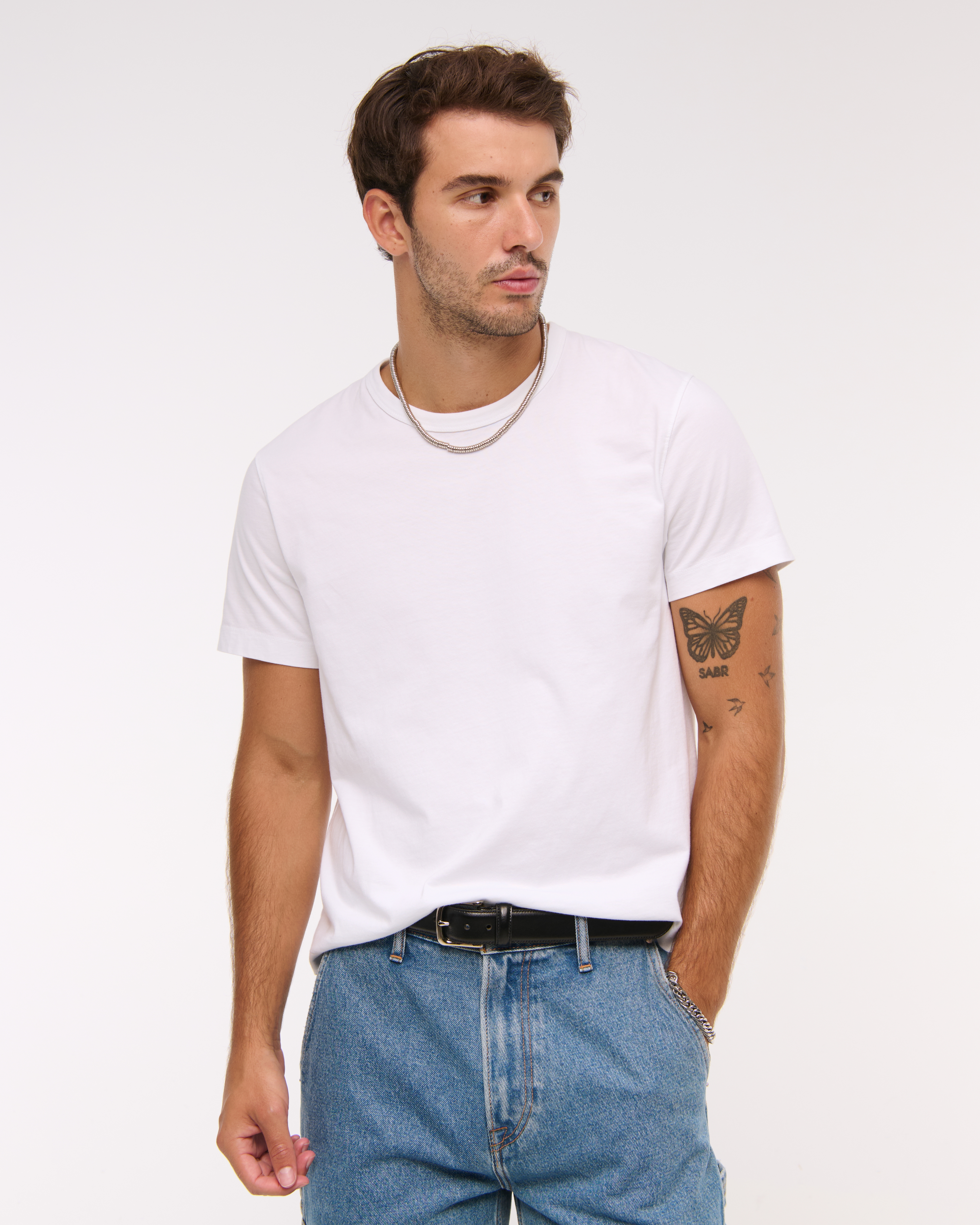 Abercrombie & Fitch Classic Polished Cropped Tee In White