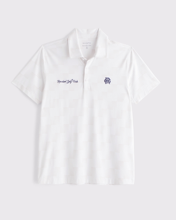 Random Golf Club Performance Polo, White Pattern view 1