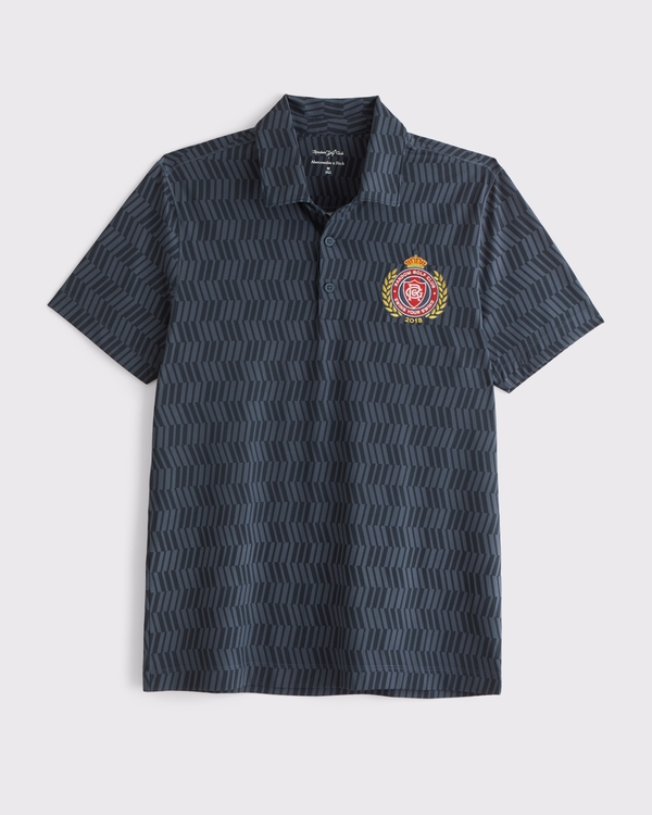Random Golf Club Performance Polo, Navy Pattern view 1