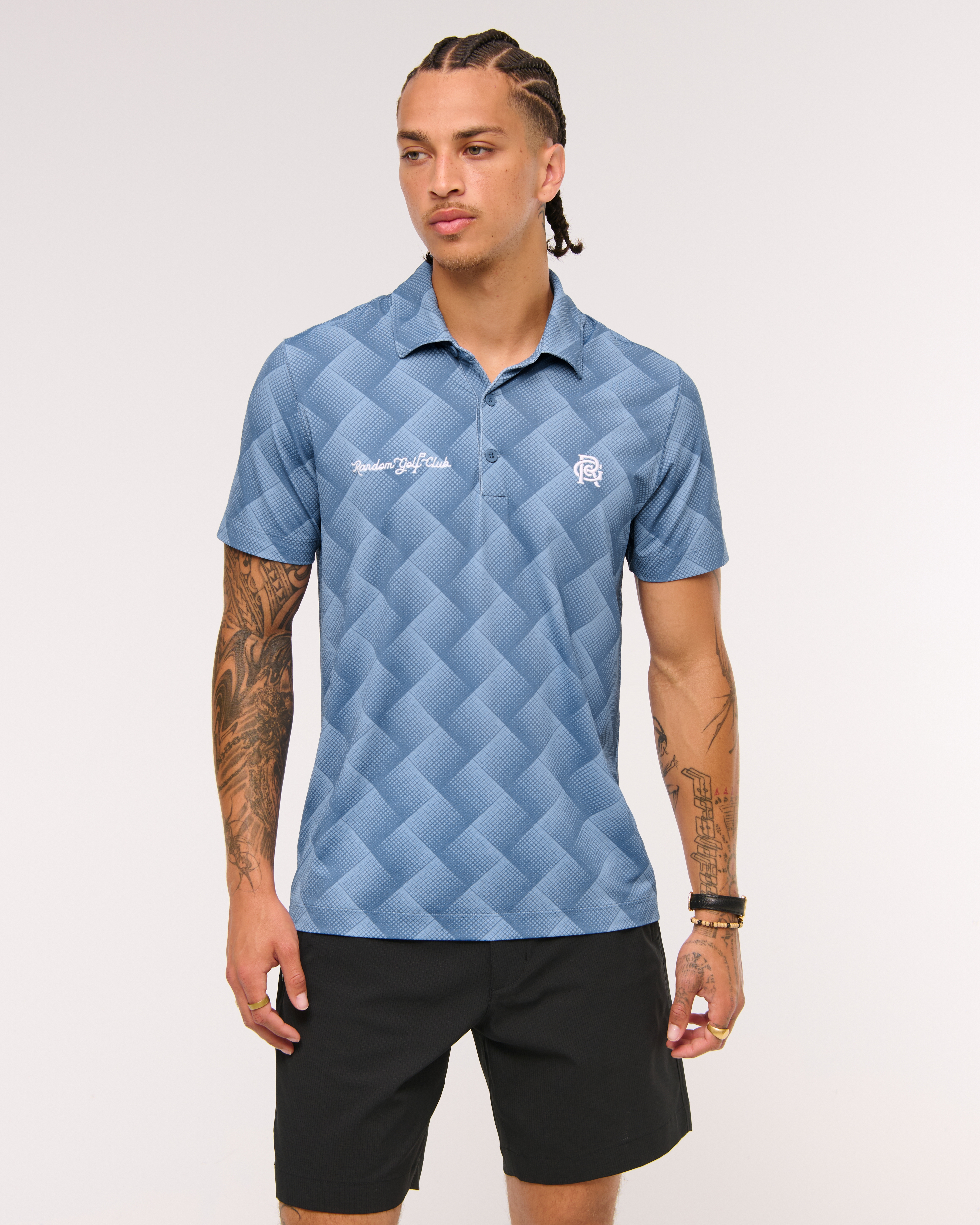 Abercrombie & Fitch Random Golf Club Performance Polo In Blue