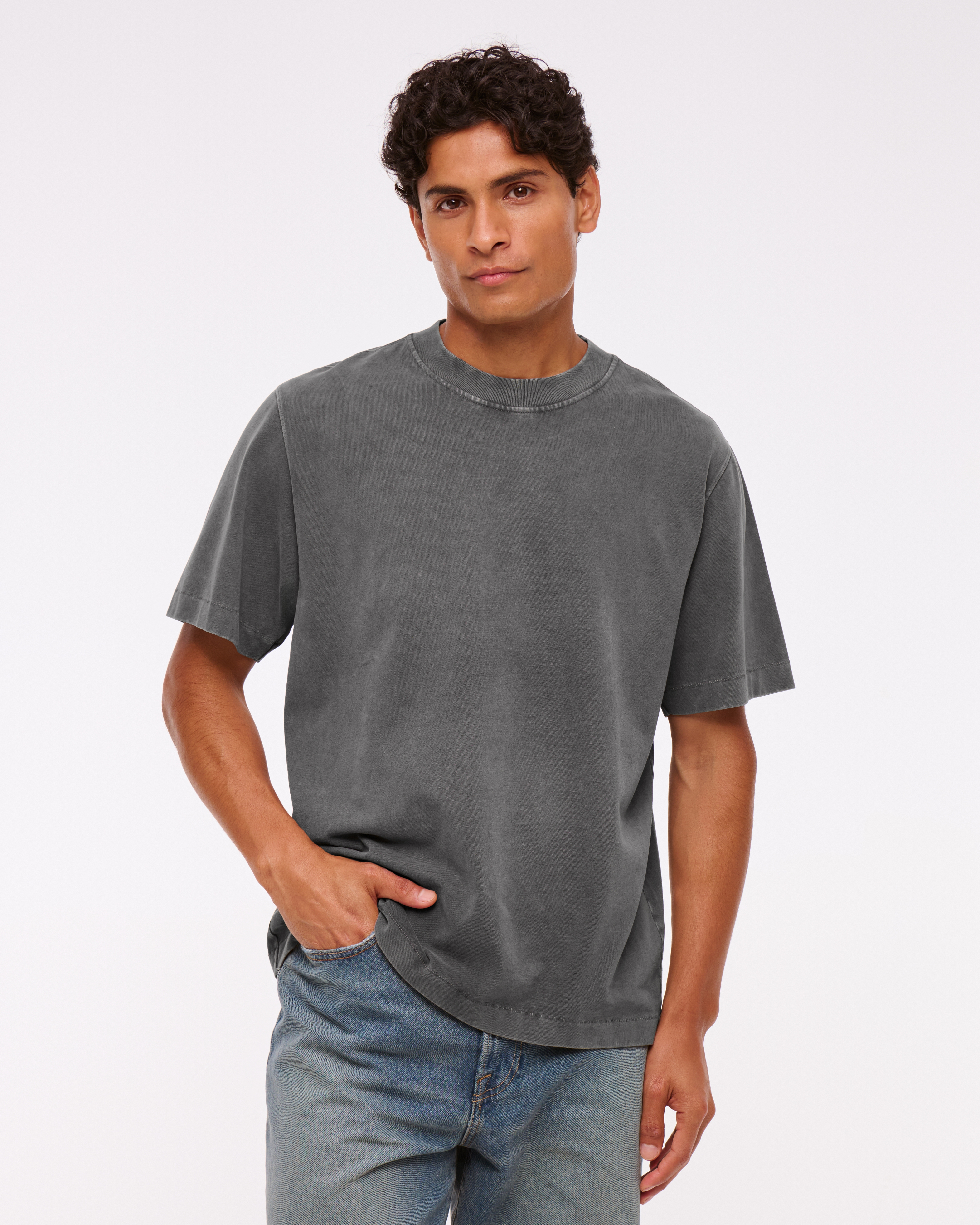 Abercrombie & Fitch Premium Heavyweight 2.0 Tee In Gray