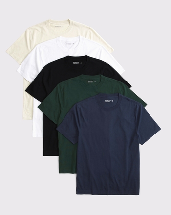 Homme Pack de 5 t-shirts soignés classiques | Homme Hauts | Abercrombie.com