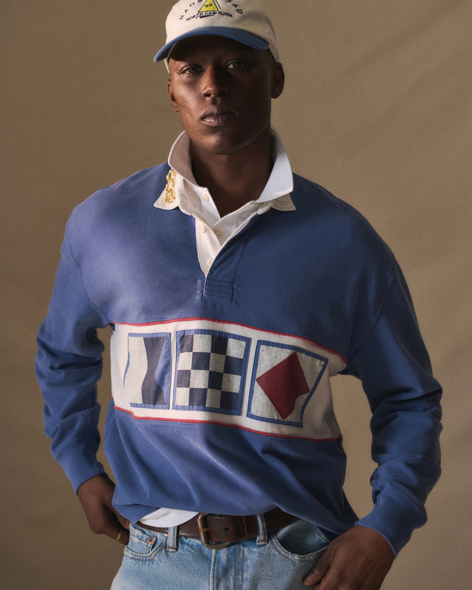 Long-Sleeve Cropped Rugby Polo