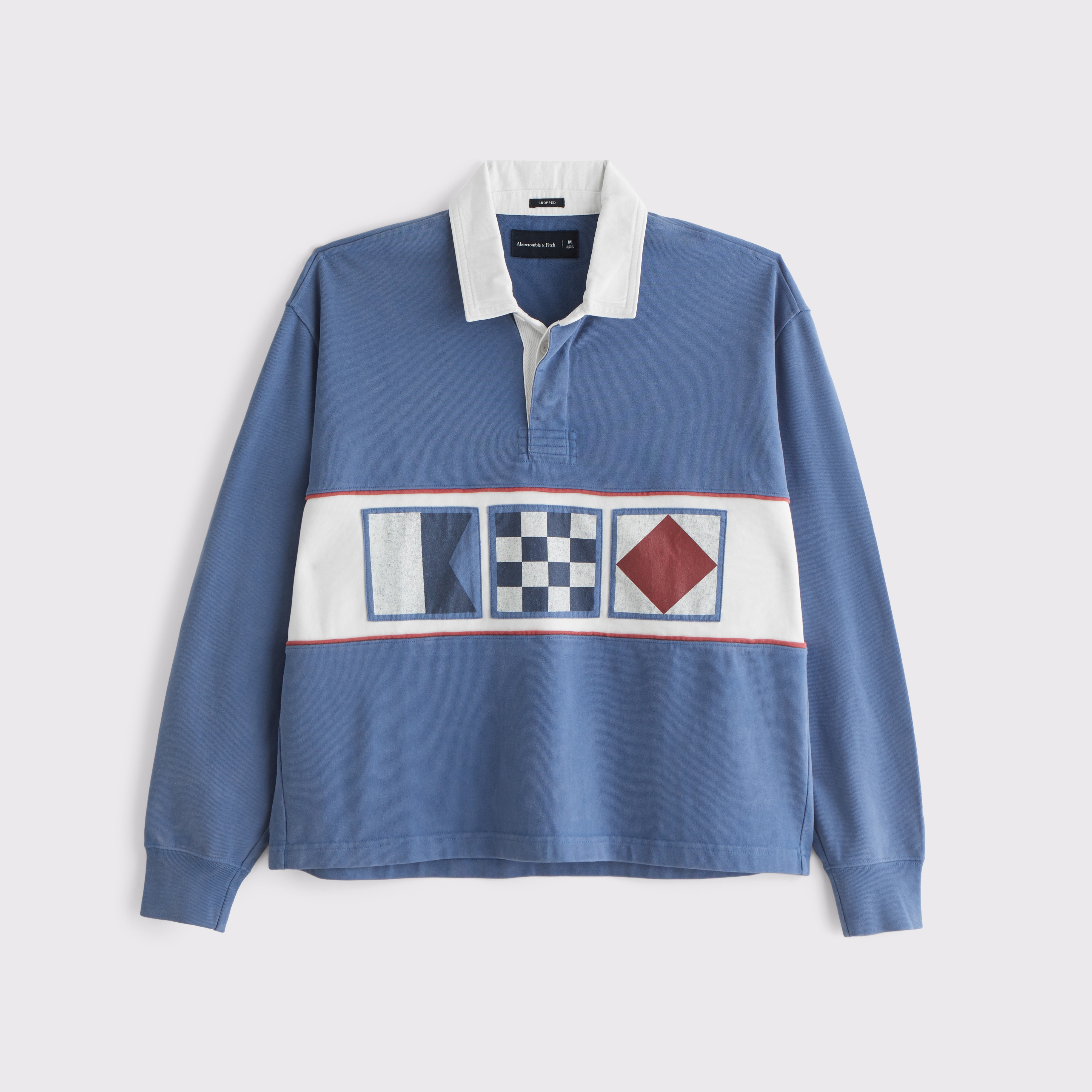 Men's Long-Sleeve Cropped Rugby Polo | Men's Tops