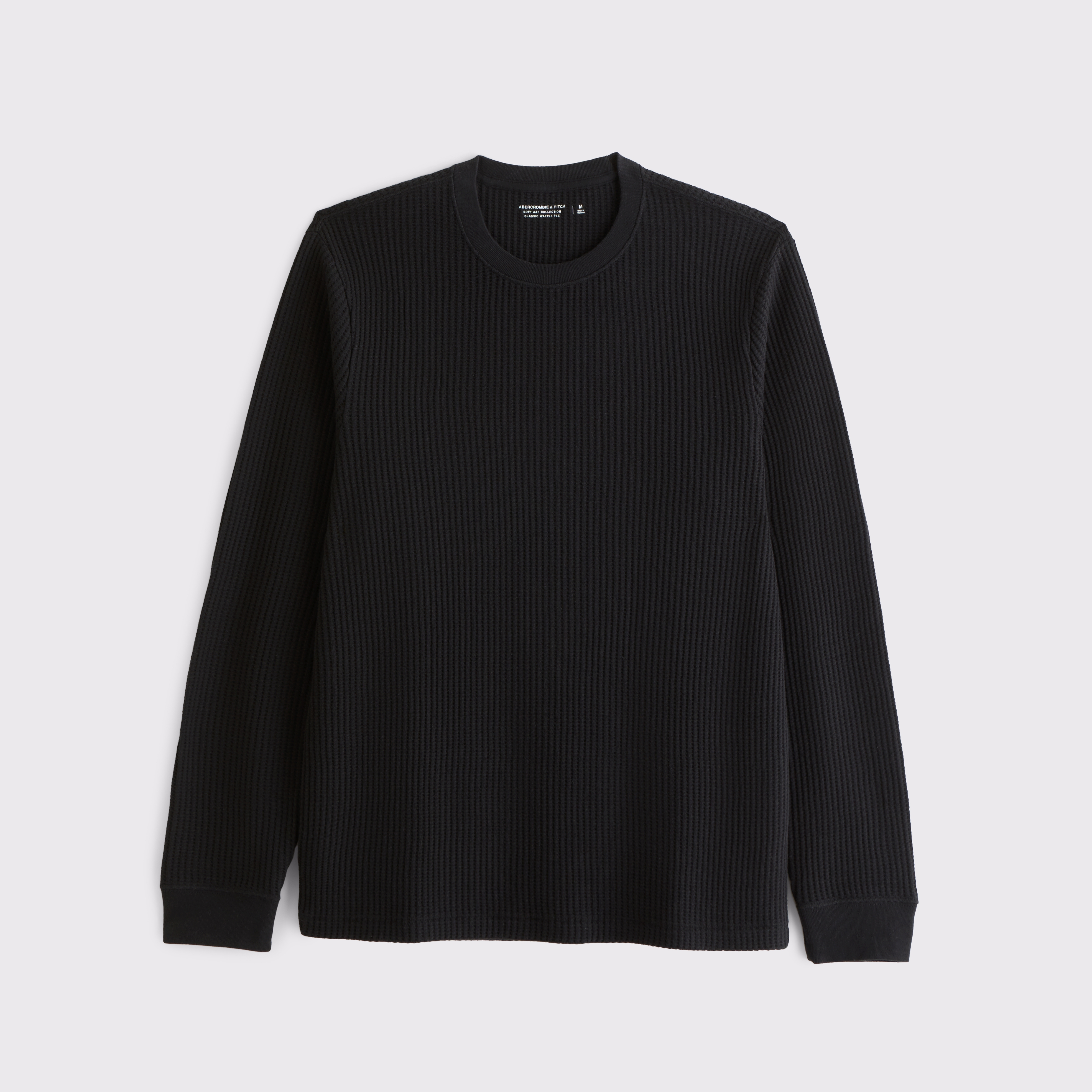 Abercrombie & Fitch Long-sleeve Classic Waffle Tee In Black