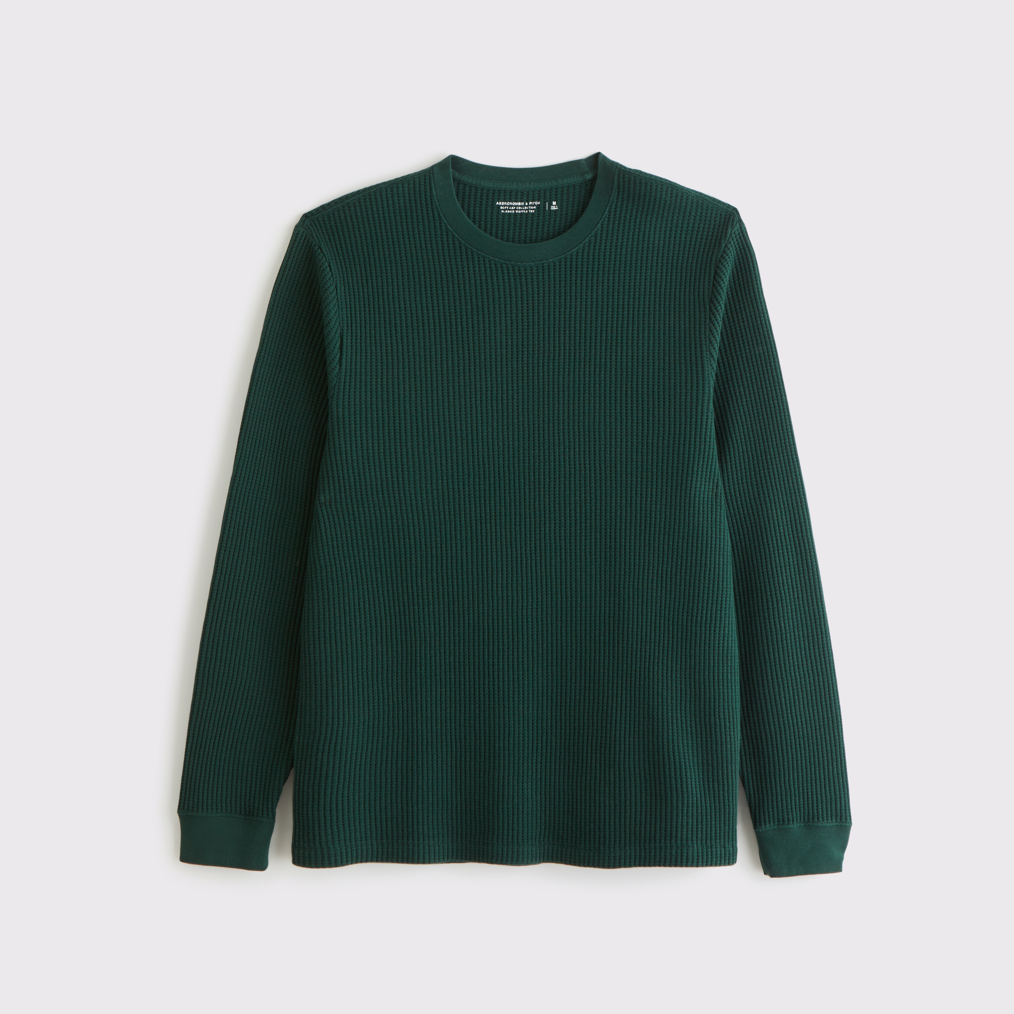 Abercrombie & Fitch Long-sleeve Classic Waffle Tee In Green