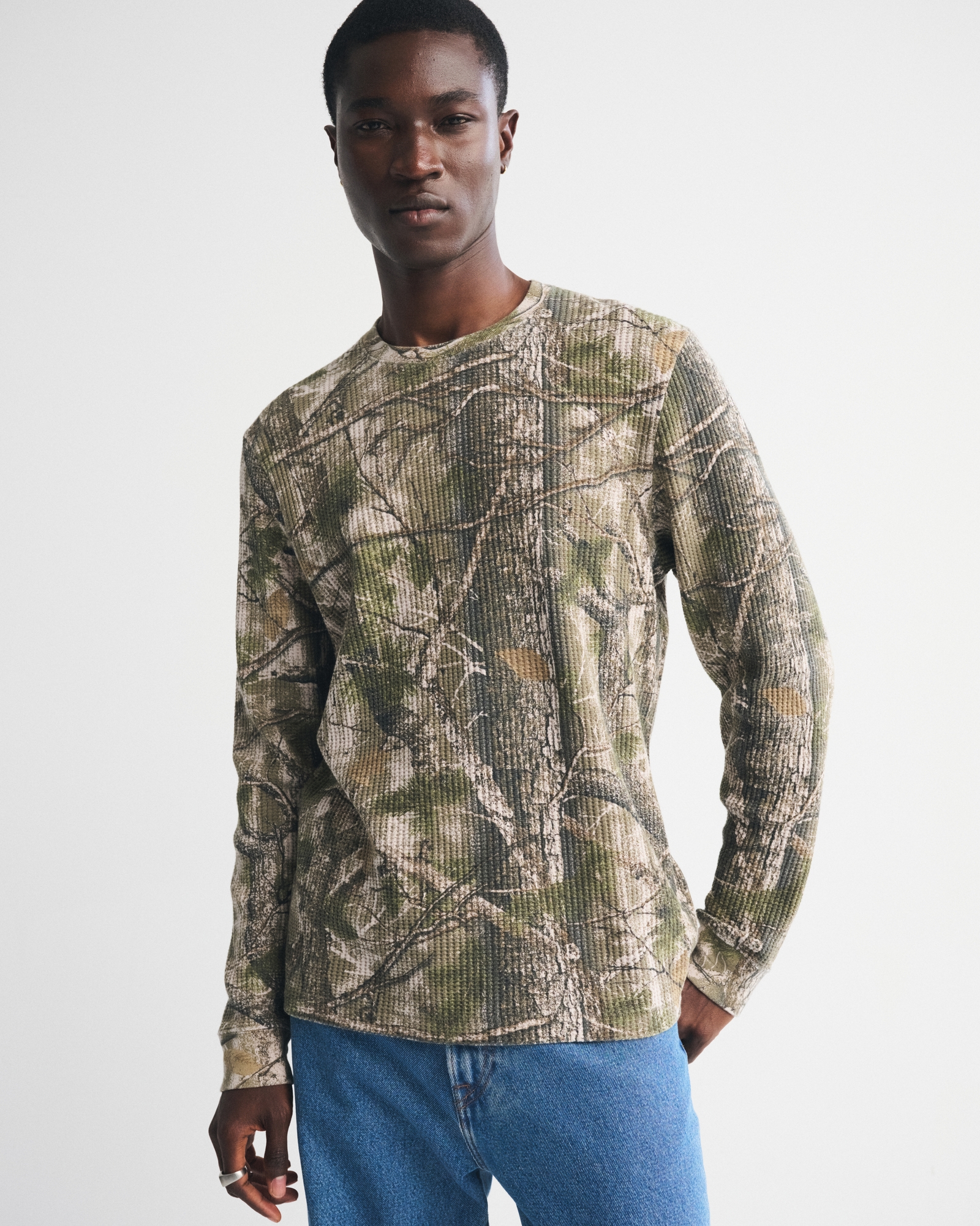 Men's Long-Sleeve Classic Waffle Tee | Men's Tops | Abercrombie.com