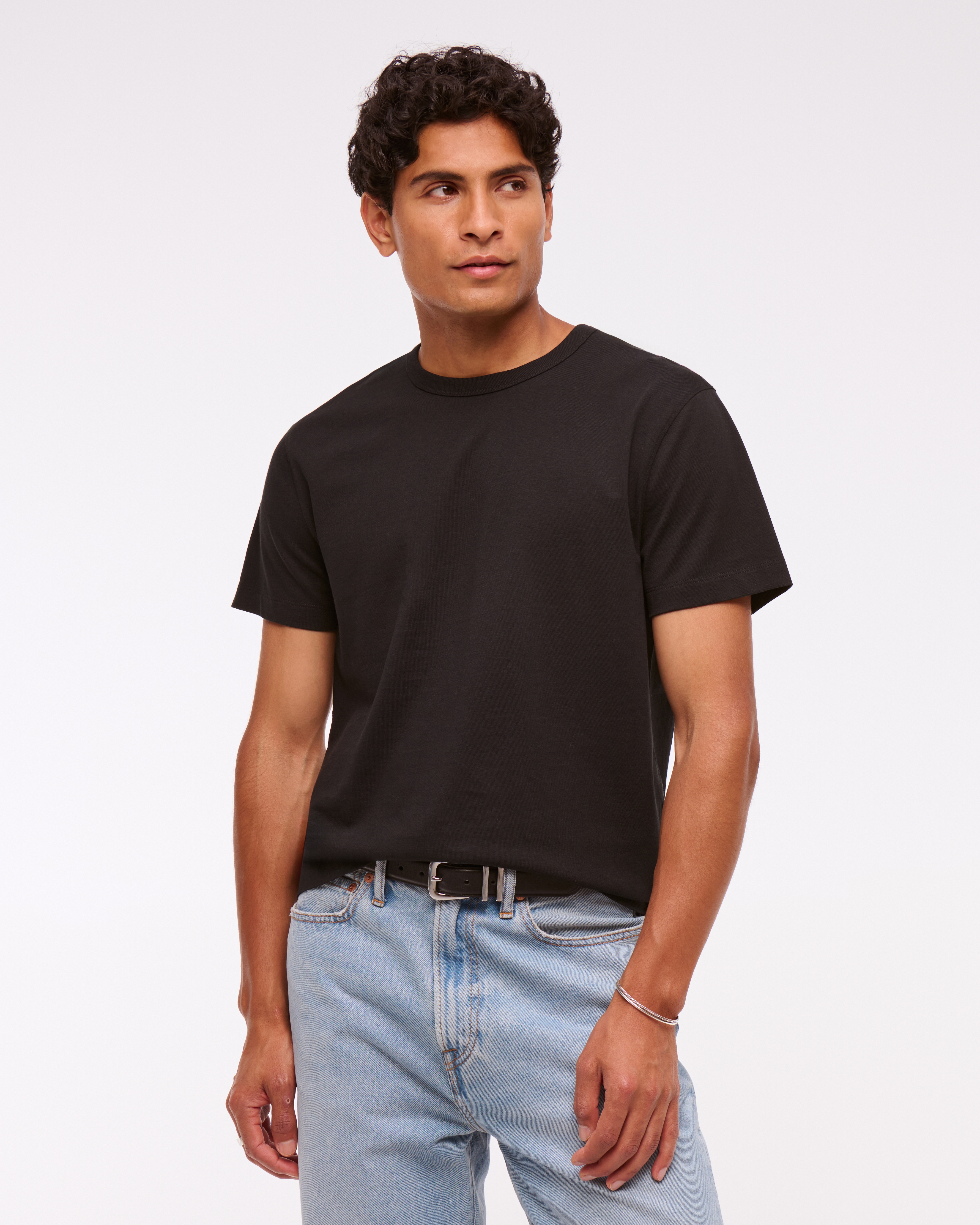 Abercrombie & Fitch Classic Polished Cropped Tee In Black