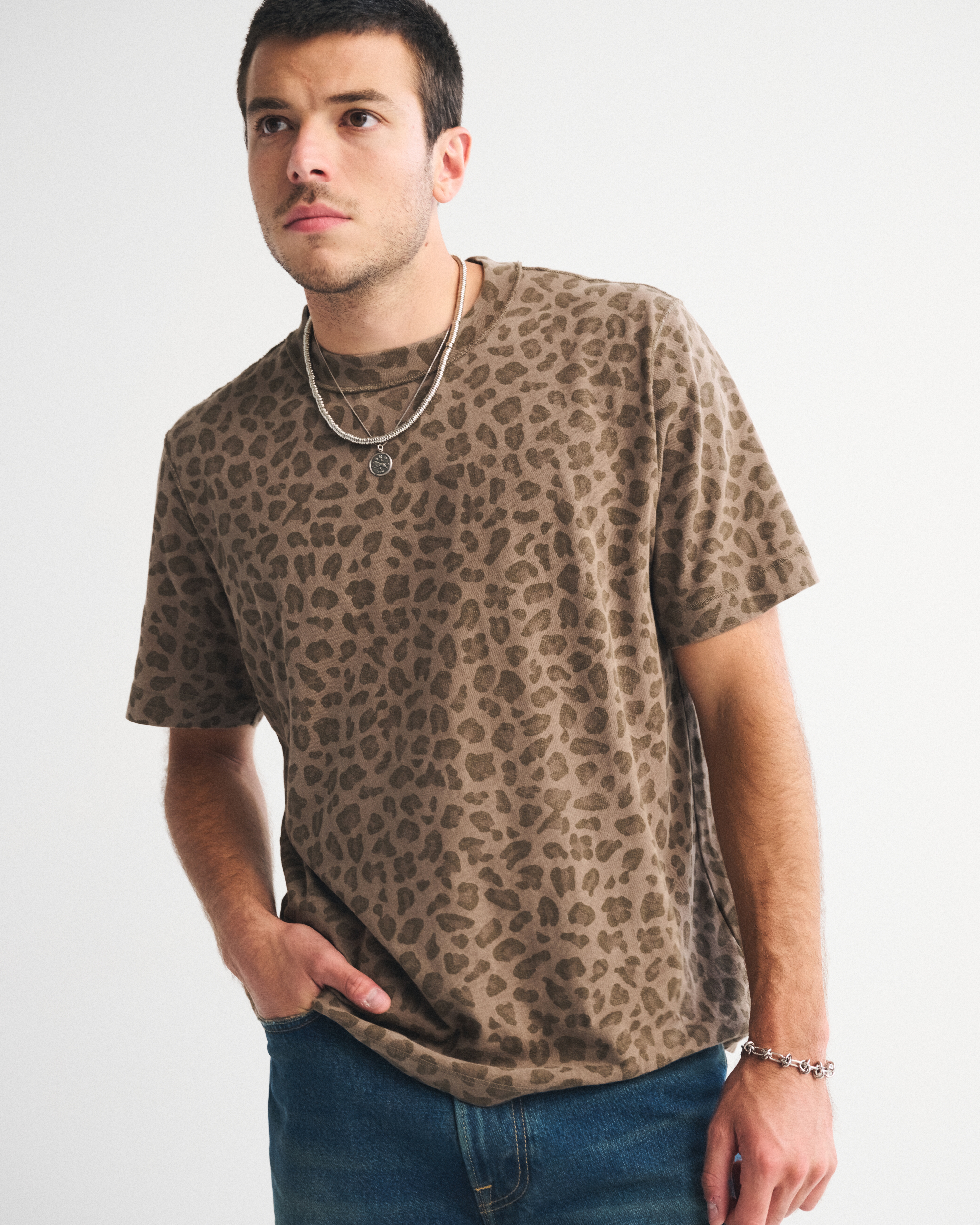 Abercrombie & Fitch Vintage-inspired Tee In Brown